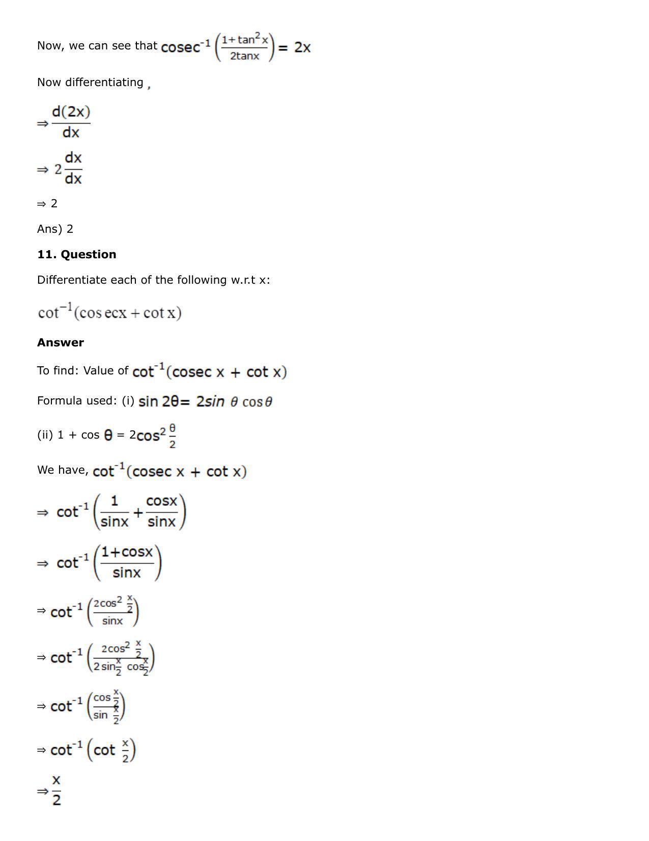 Chapter 10: Differentiation Solutions: RS Aggarwal Class 12 Solutions  - Page 80