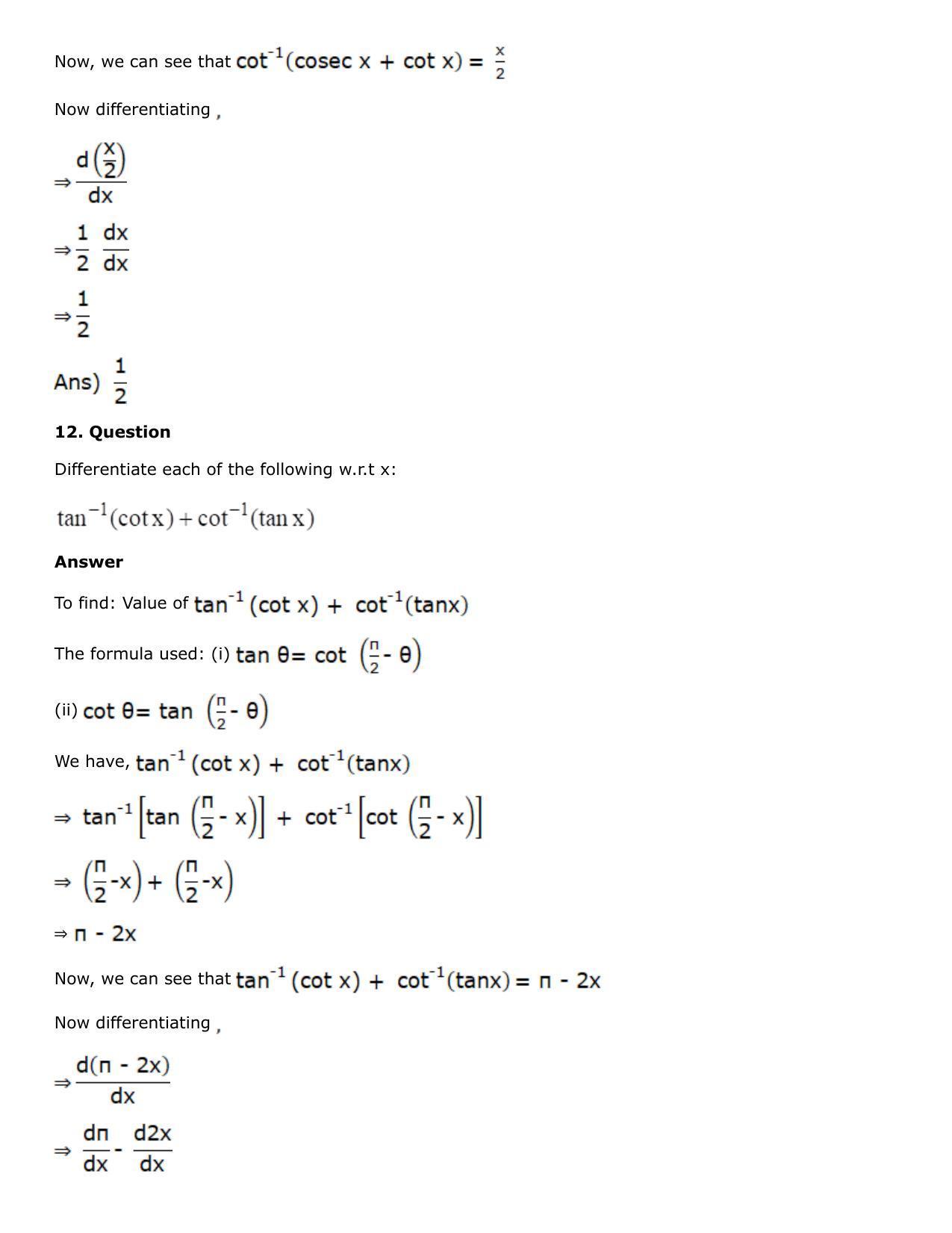 Chapter 10: Differentiation Solutions: RS Aggarwal Class 12 Solutions  - Page 81