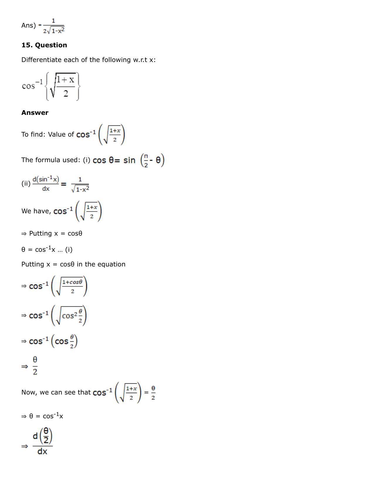 Chapter 10: Differentiation Solutions: RS Aggarwal Class 12 Solutions  - Page 84
