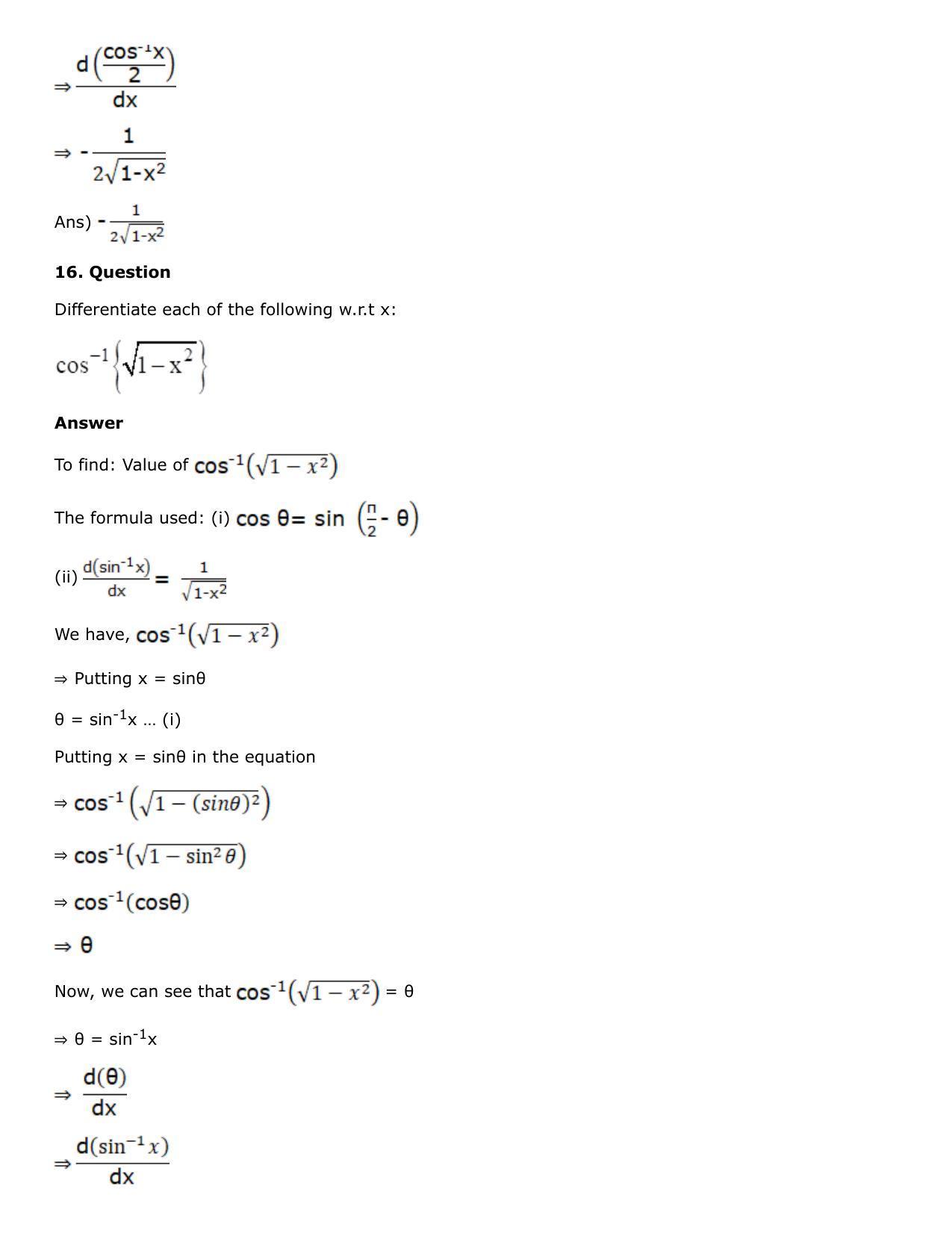 Chapter 10: Differentiation Solutions: RS Aggarwal Class 12 Solutions  - Page 85
