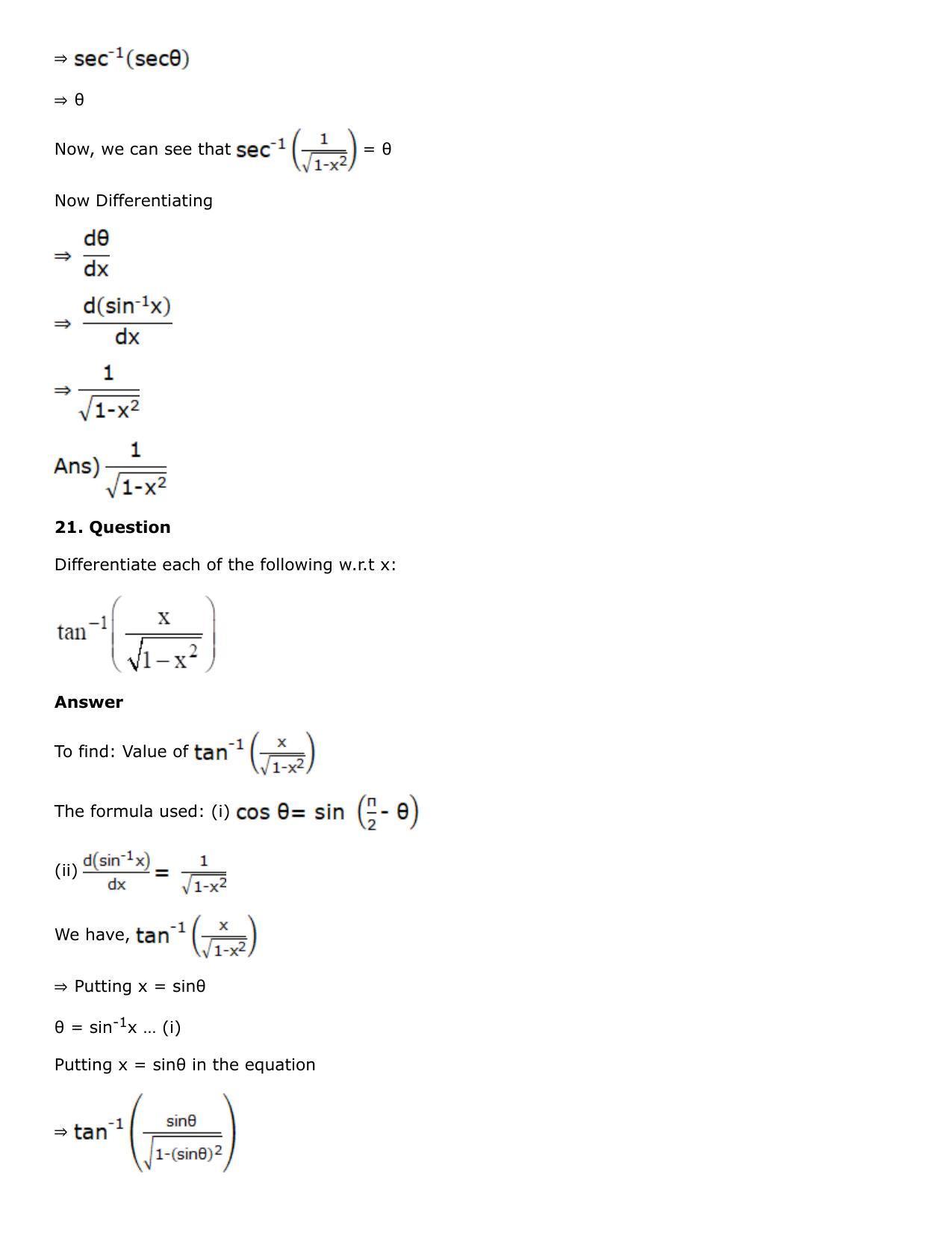 Chapter 10: Differentiation Solutions: RS Aggarwal Class 12 Solutions  - Page 90
