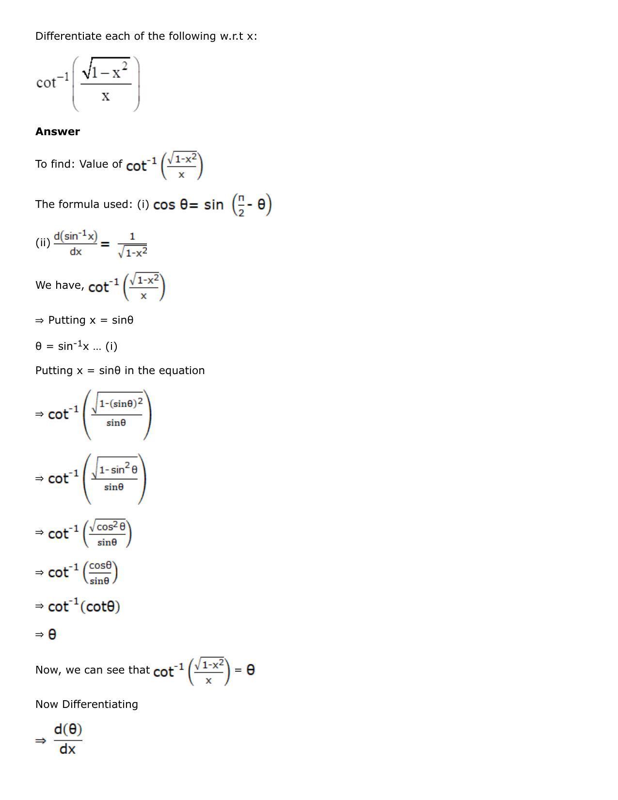 Chapter 10: Differentiation Solutions: RS Aggarwal Class 12 Solutions  - Page 93