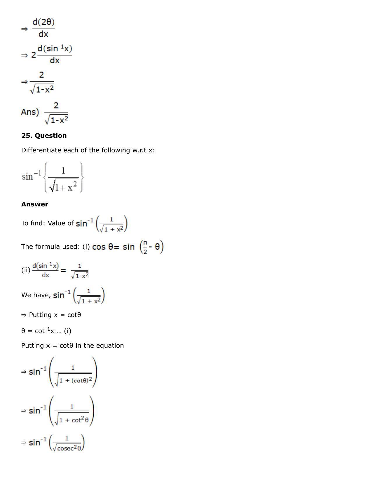 Chapter 10: Differentiation Solutions: RS Aggarwal Class 12 Solutions  - Page 95
