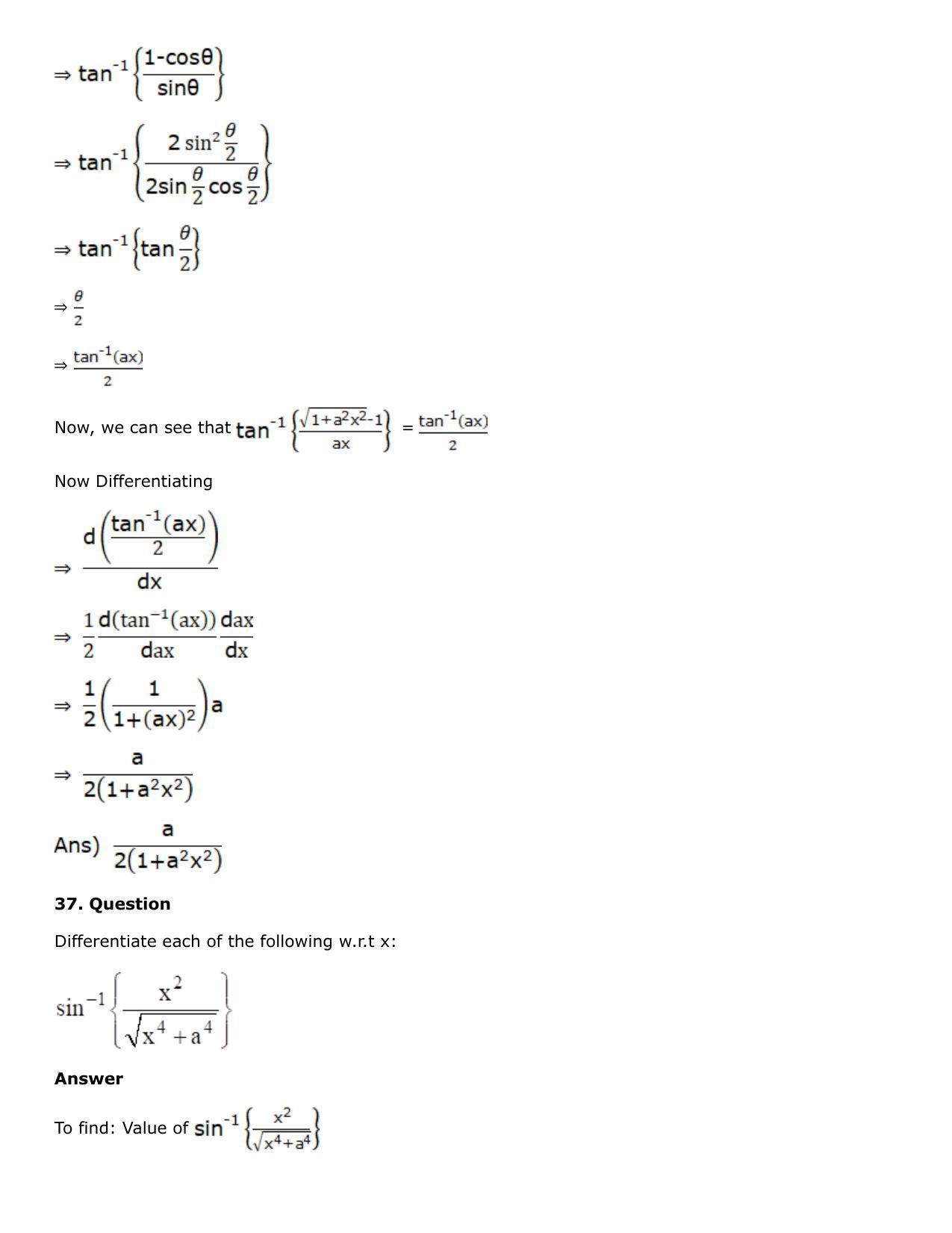 Chapter 10: Differentiation Solutions: RS Aggarwal Class 12 Solutions  - Page 110