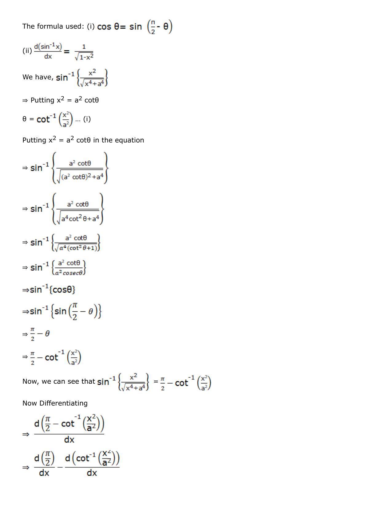 Chapter 10: Differentiation Solutions: RS Aggarwal Class 12 Solutions  - Page 111