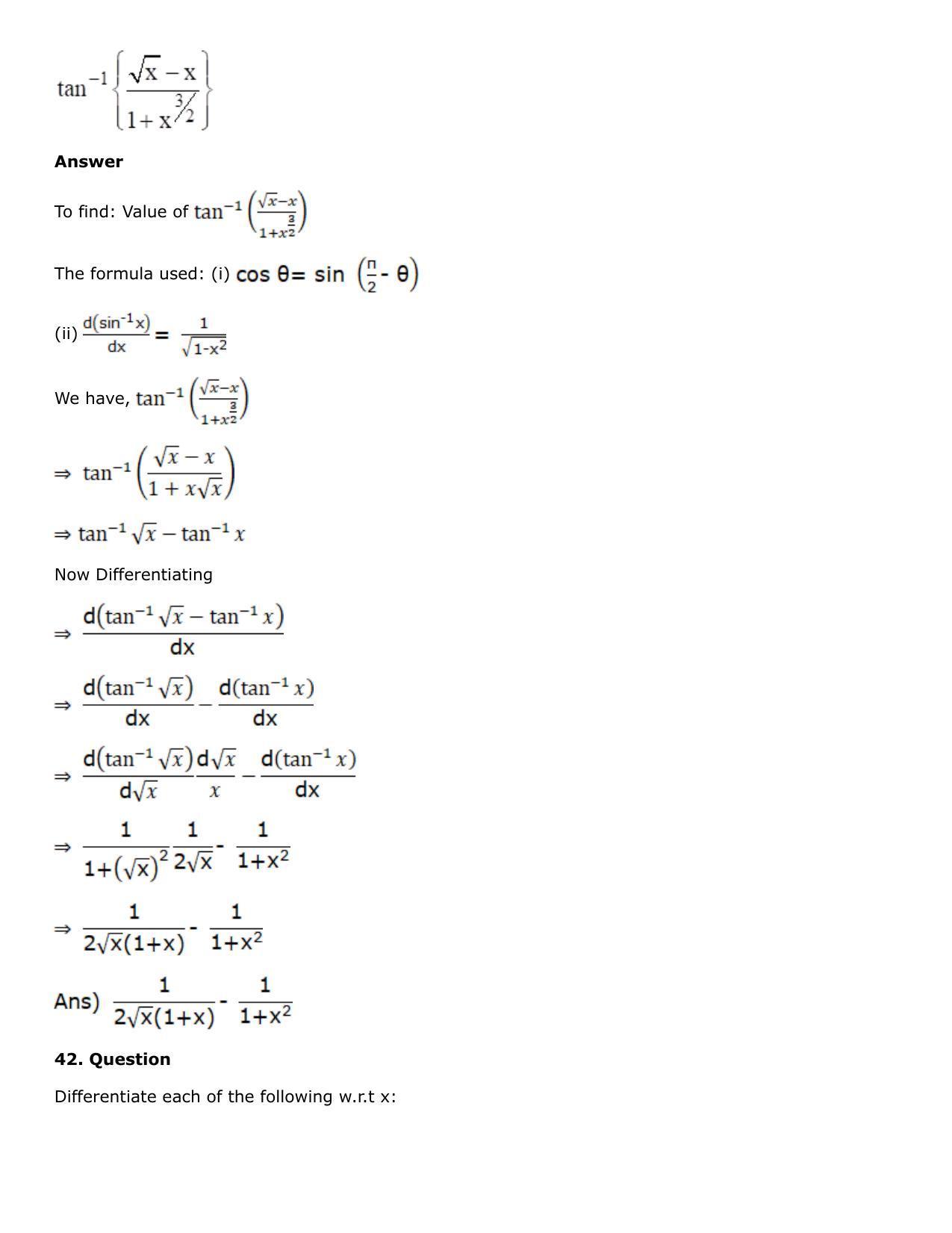 Chapter 10: Differentiation Solutions: RS Aggarwal Class 12 Solutions  - Page 116