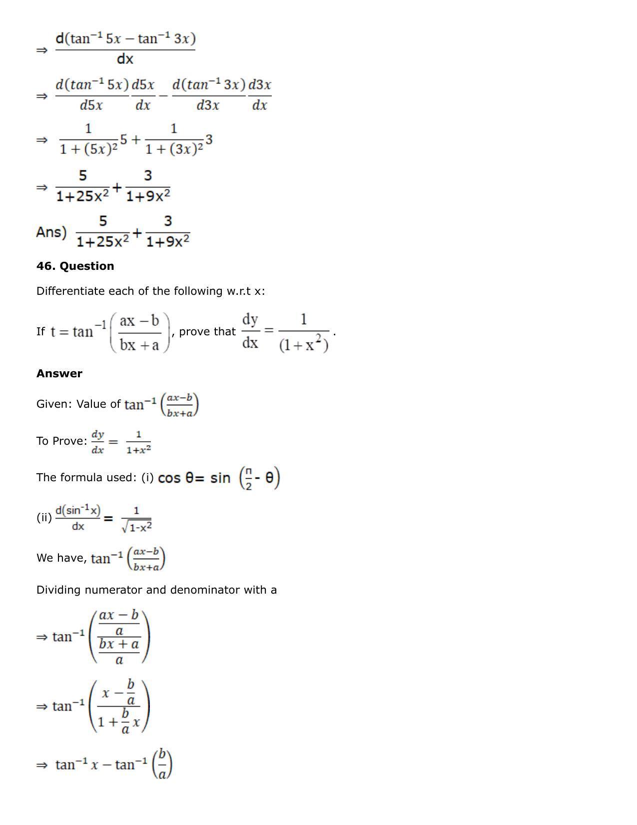 Chapter 10: Differentiation Solutions: RS Aggarwal Class 12 Solutions  - Page 120