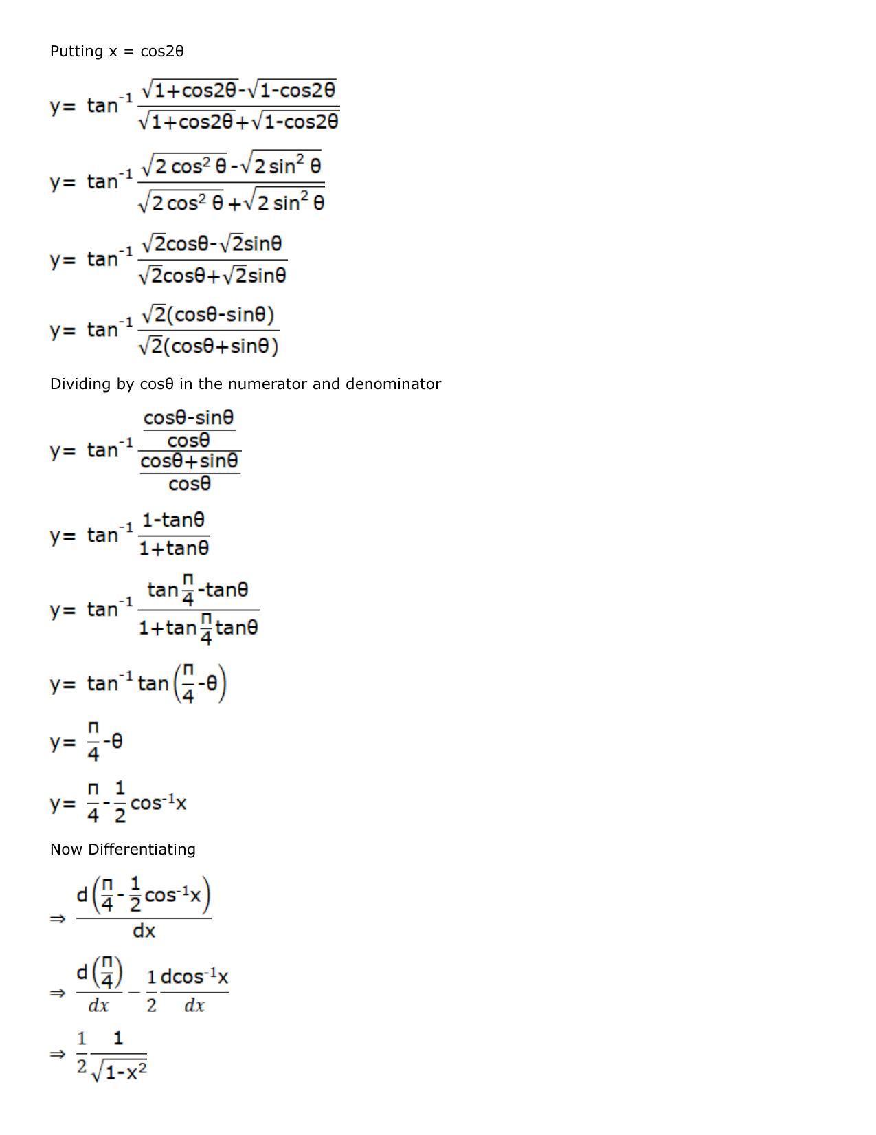 Chapter 10: Differentiation Solutions: RS Aggarwal Class 12 Solutions  - Page 125
