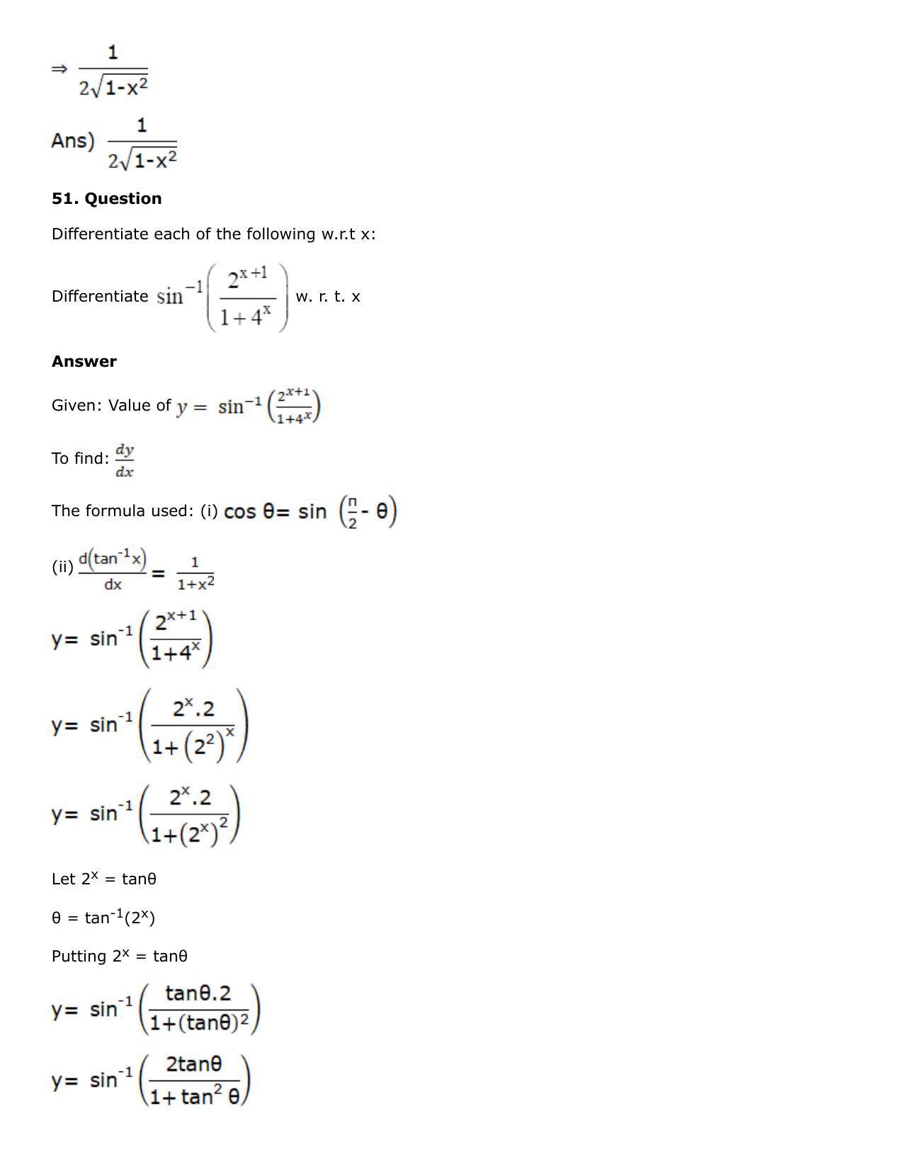 Chapter 10: Differentiation Solutions: RS Aggarwal Class 12 Solutions  - Page 126