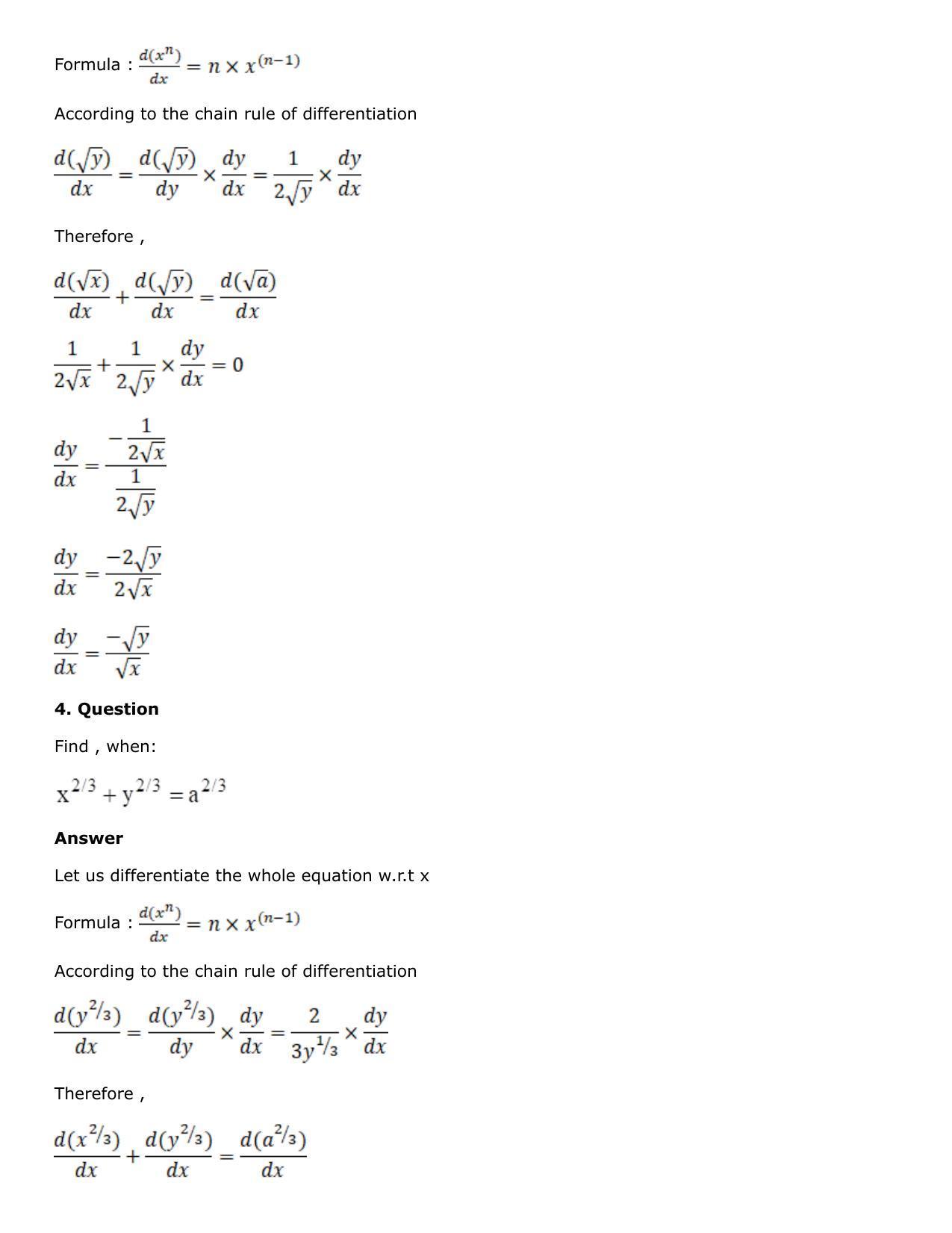 Chapter 10: Differentiation Solutions: RS Aggarwal Class 12 Solutions  - Page 129