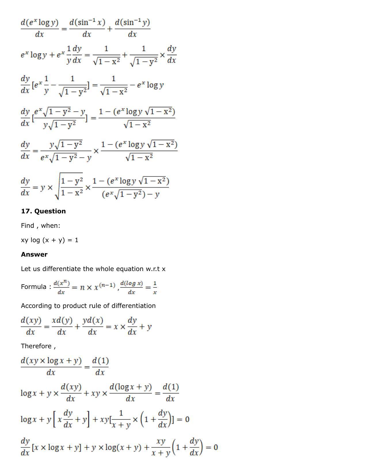 Chapter 10: Differentiation Solutions: RS Aggarwal Class 12 Solutions  - Page 139