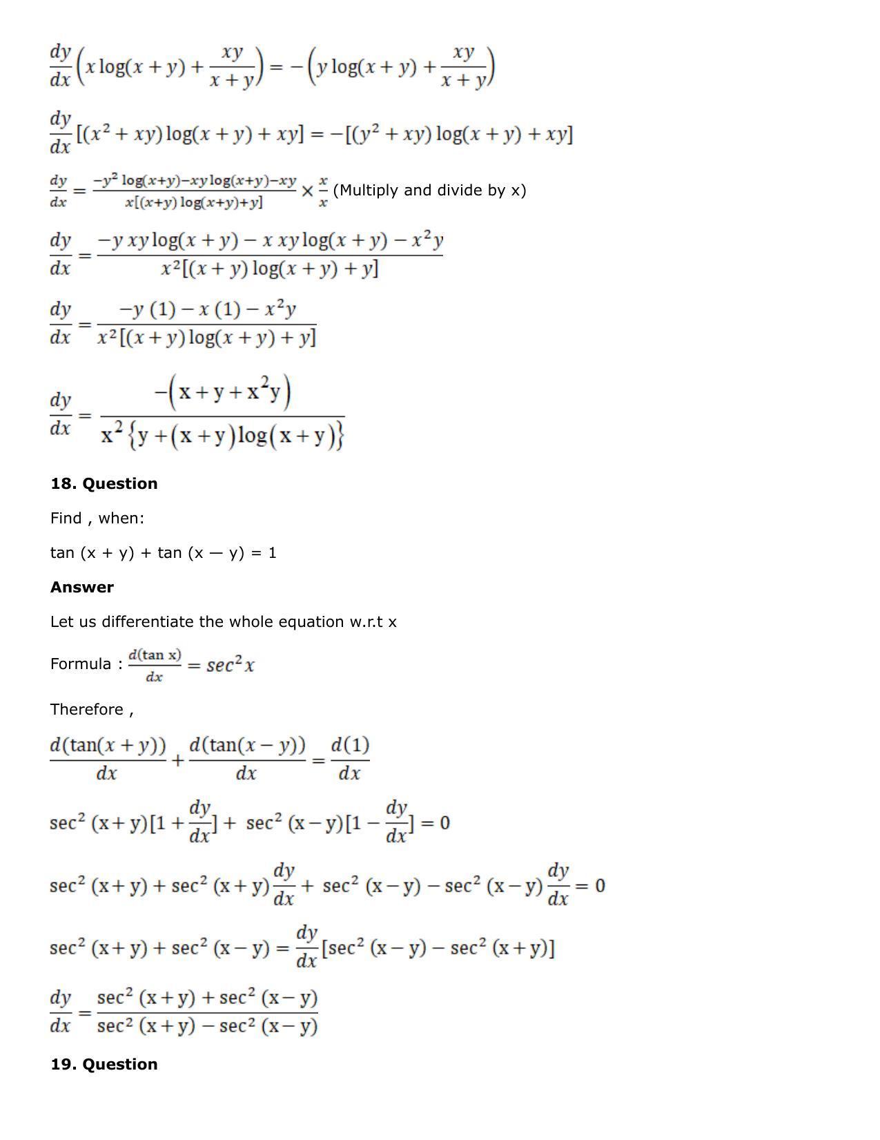 Chapter 10: Differentiation Solutions: RS Aggarwal Class 12 Solutions  - Page 140