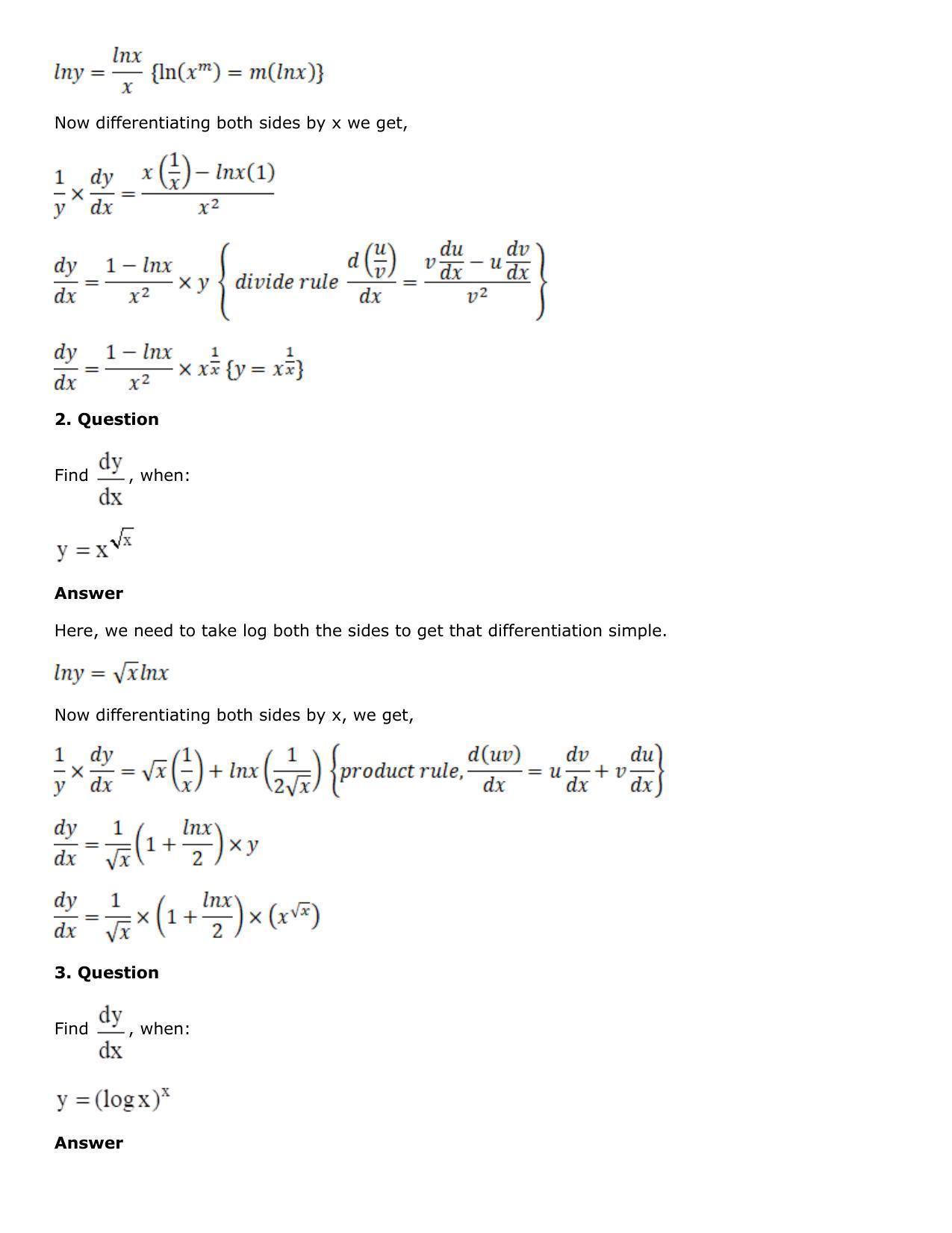 Chapter 10: Differentiation Solutions: RS Aggarwal Class 12 Solutions  - Page 147