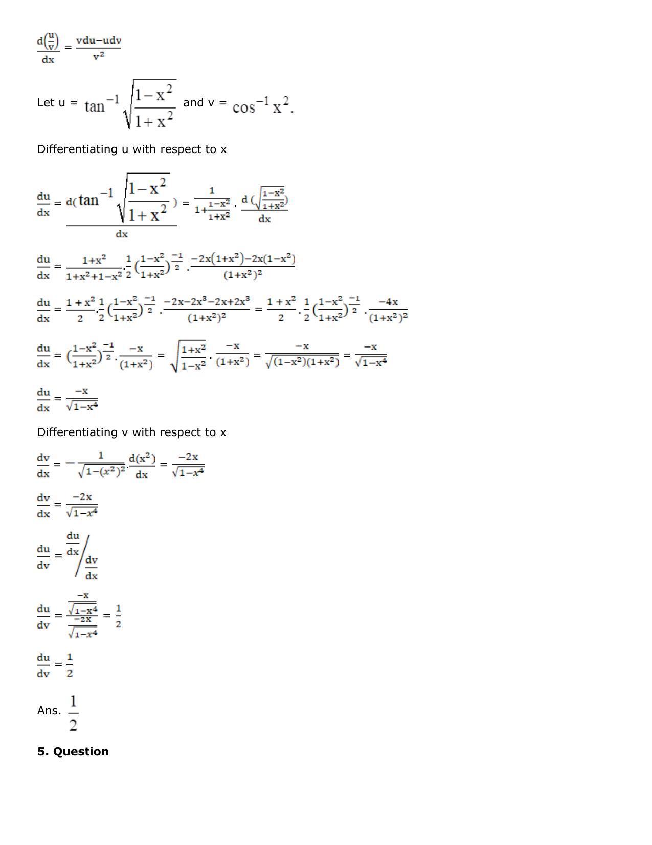 Chapter 10: Differentiation Solutions: RS Aggarwal Class 12 Solutions  - Page 198