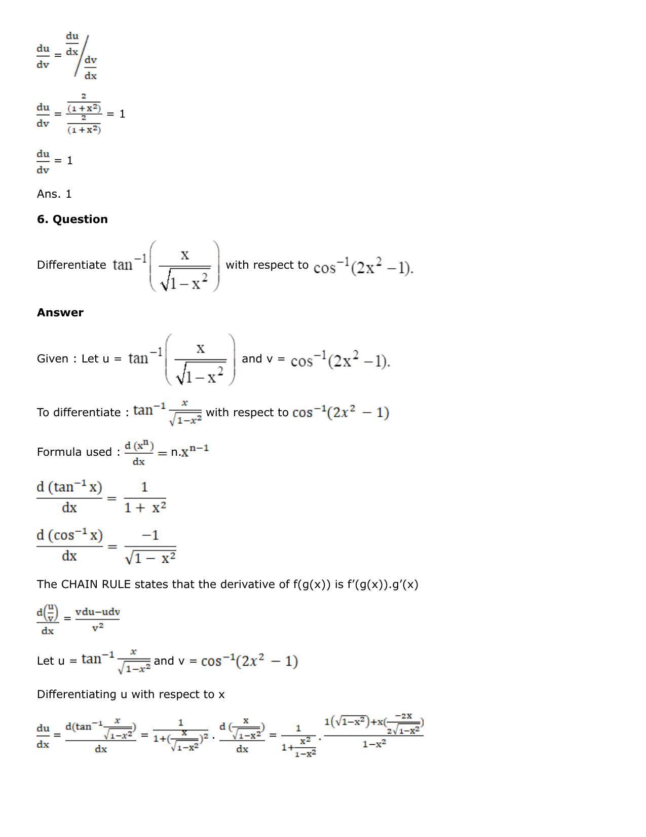 Chapter 10: Differentiation Solutions: RS Aggarwal Class 12 Solutions  - Page 200