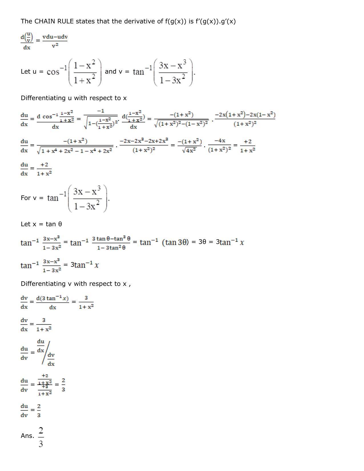Chapter 10: Differentiation Solutions: RS Aggarwal Class 12 Solutions  - Page 203