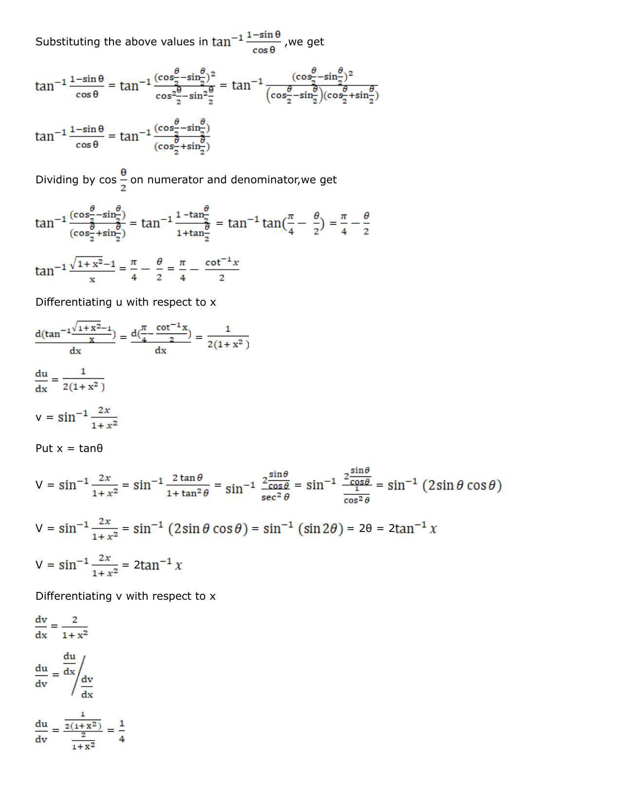 Chapter 10: Differentiation Solutions: RS Aggarwal Class 12 Solutions  - Page 205
