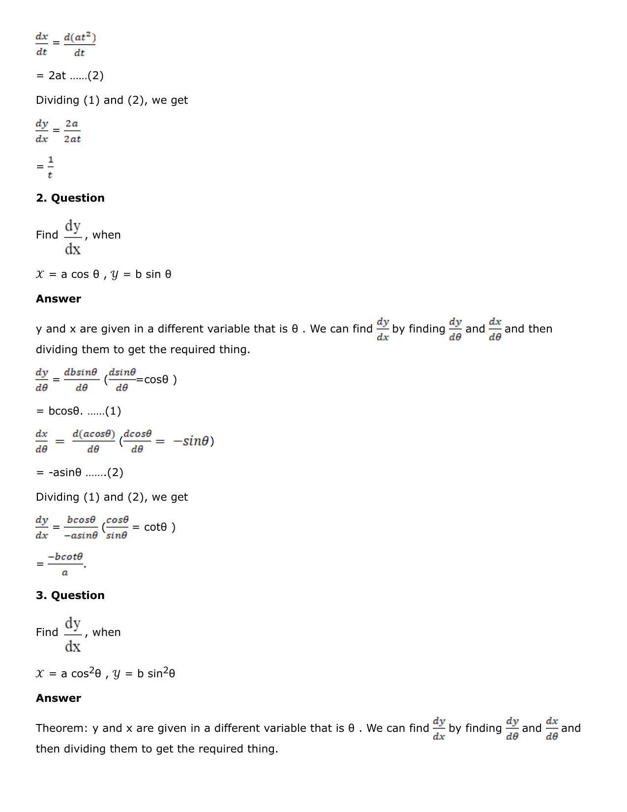 Chapter 10: Differentiation Solutions: RS Aggarwal Class 12 Solutions  - Page 208