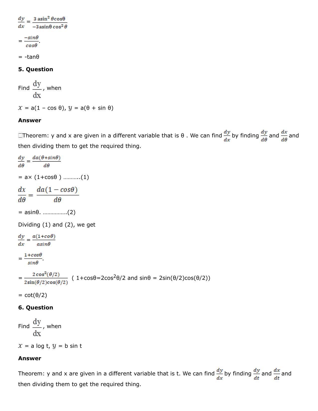 Chapter 10: Differentiation Solutions: RS Aggarwal Class 12 Solutions  - Page 210
