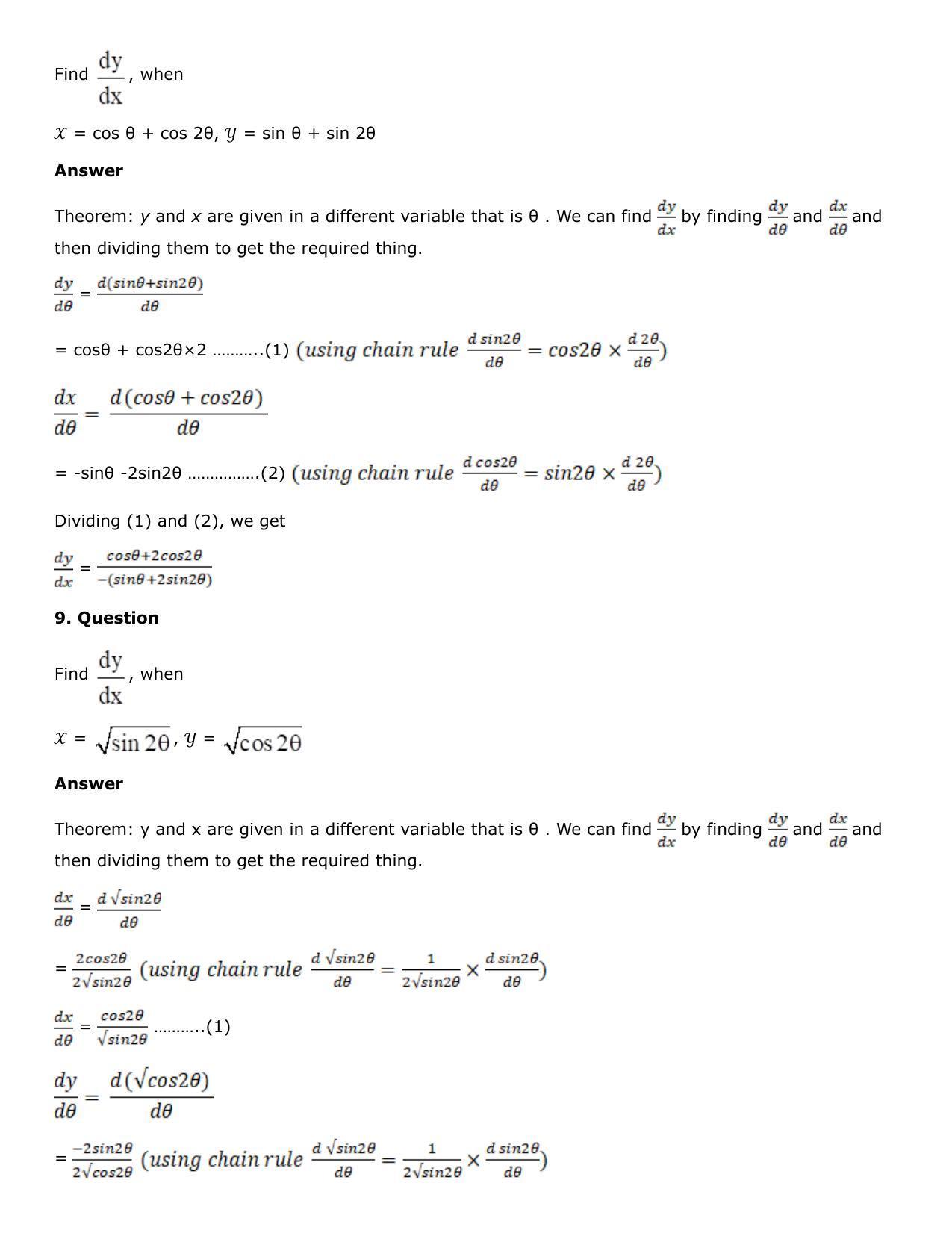 Chapter 10: Differentiation Solutions: RS Aggarwal Class 12 Solutions  - Page 212