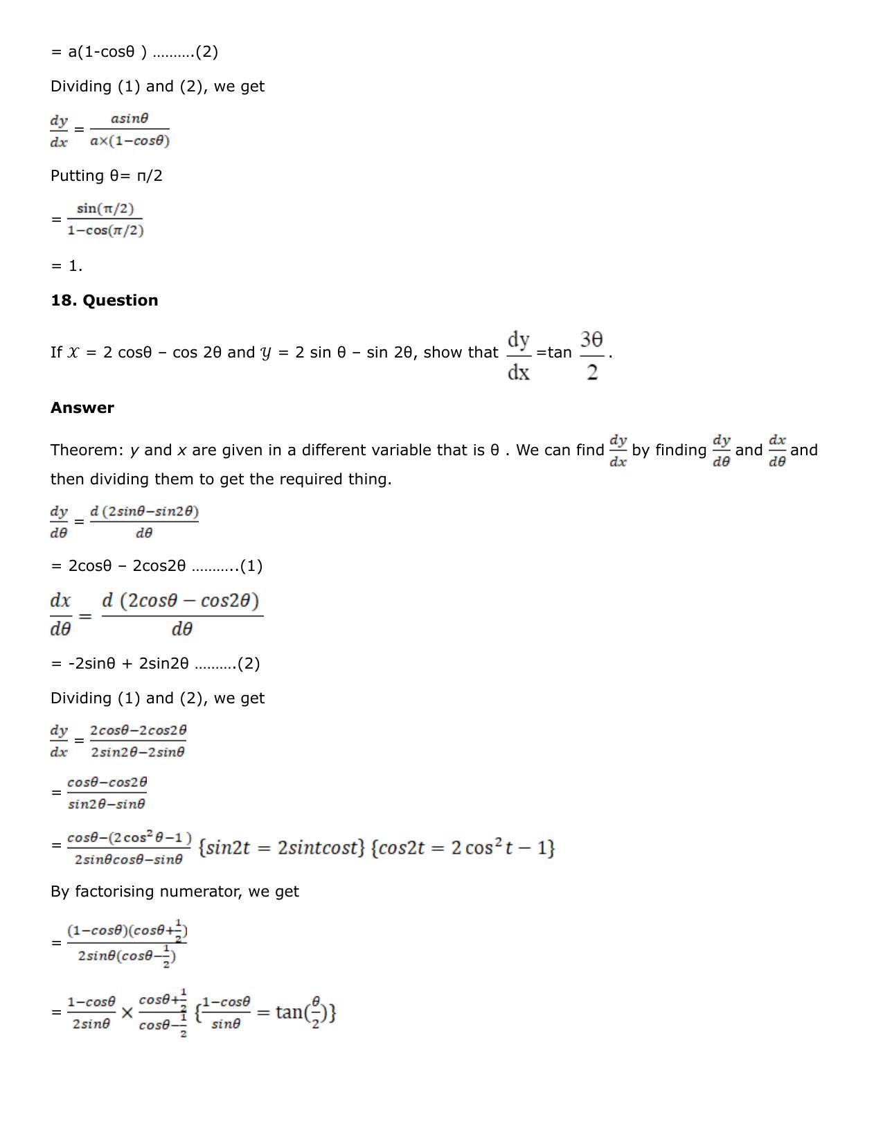 Chapter 10: Differentiation Solutions: RS Aggarwal Class 12 Solutions  - Page 219