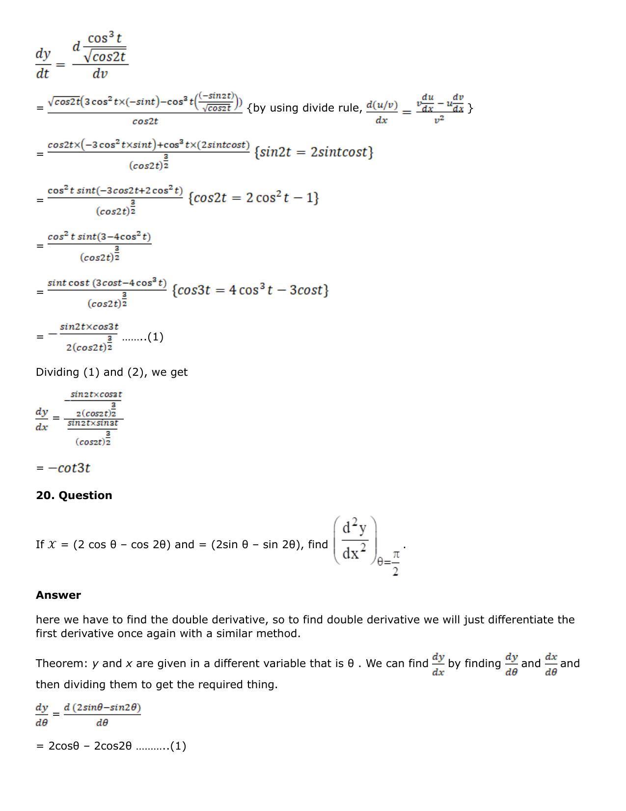 Chapter 10: Differentiation Solutions: RS Aggarwal Class 12 Solutions  - Page 221