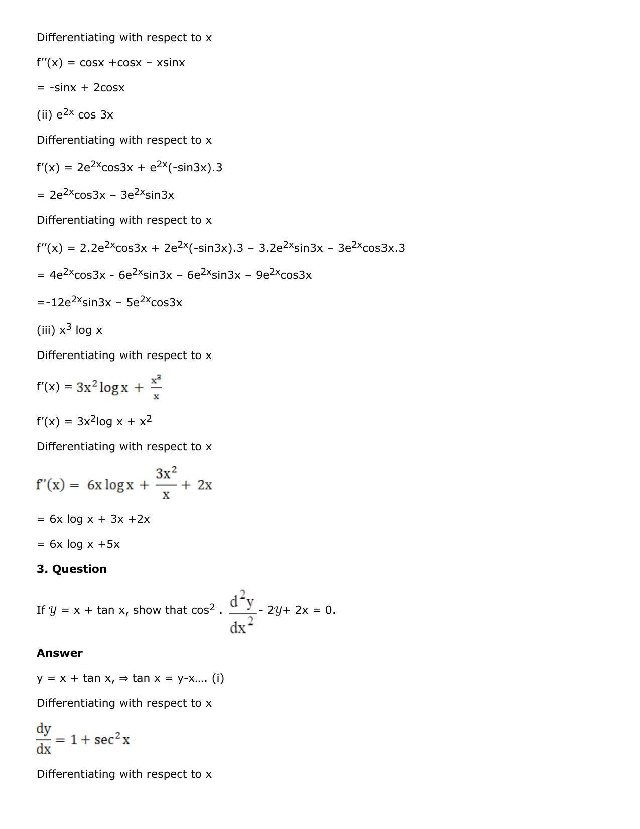 Chapter 10: Differentiation Solutions: RS Aggarwal Class 12 Solutions  - Page 225
