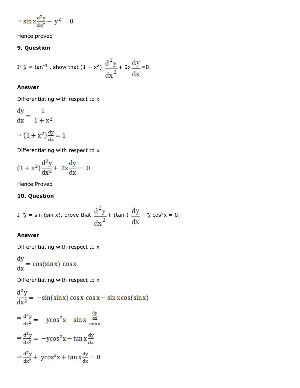 Chapter 10: Differentiation Solutions: RS Aggarwal Class 12 Solutions  - Page 229
