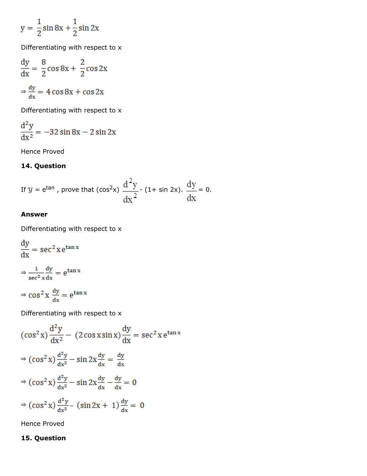 Chapter 10: Differentiation Solutions: RS Aggarwal Class 12 Solutions  - Page 231