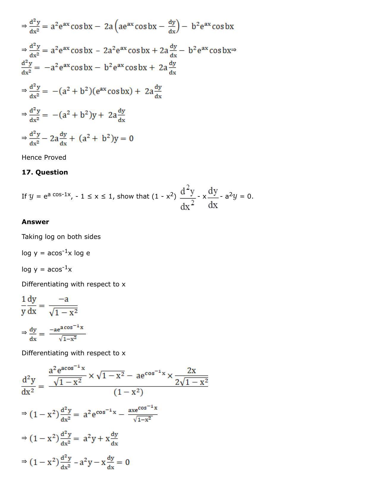 Chapter 10: Differentiation Solutions: RS Aggarwal Class 12 Solutions  - Page 233