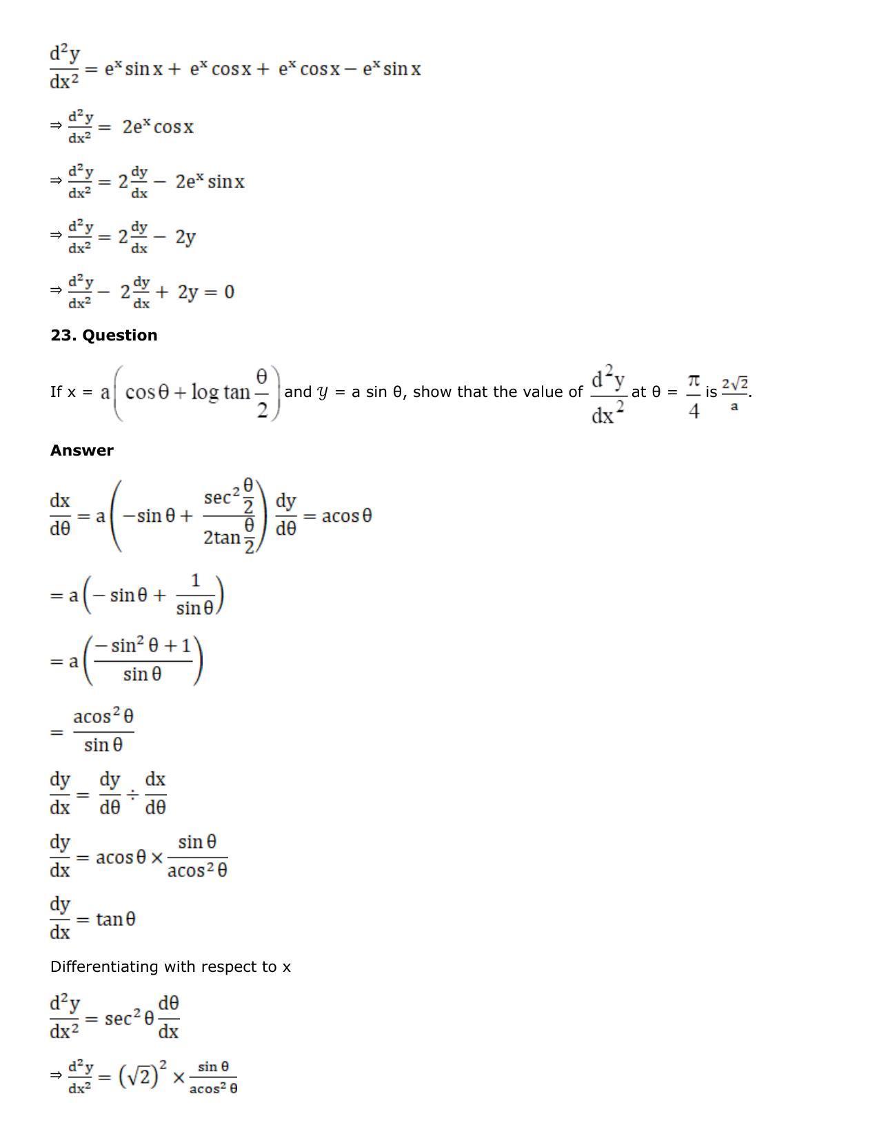 Chapter 10: Differentiation Solutions: RS Aggarwal Class 12 Solutions  - Page 237