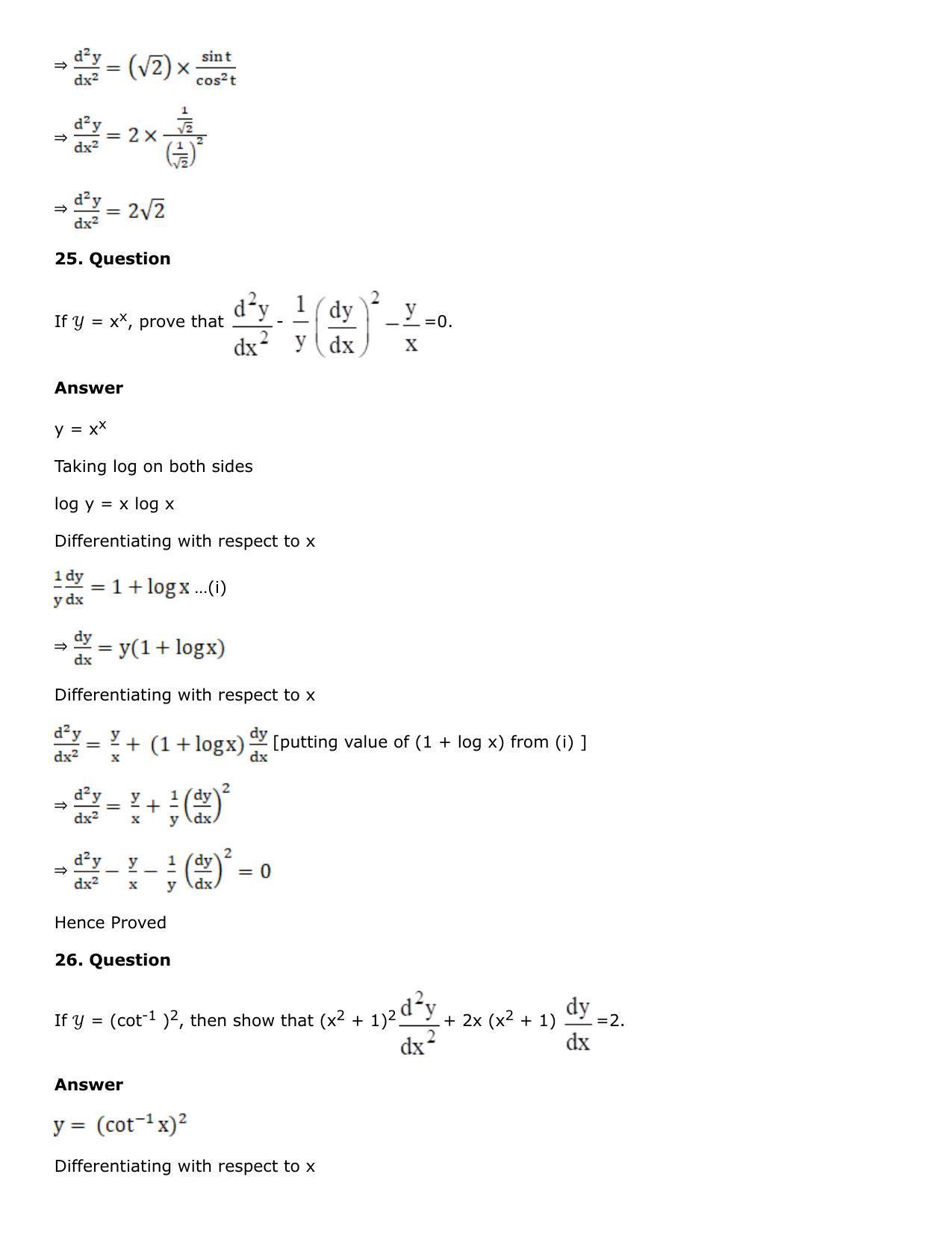 Chapter 10: Differentiation Solutions: RS Aggarwal Class 12 Solutions  - Page 239