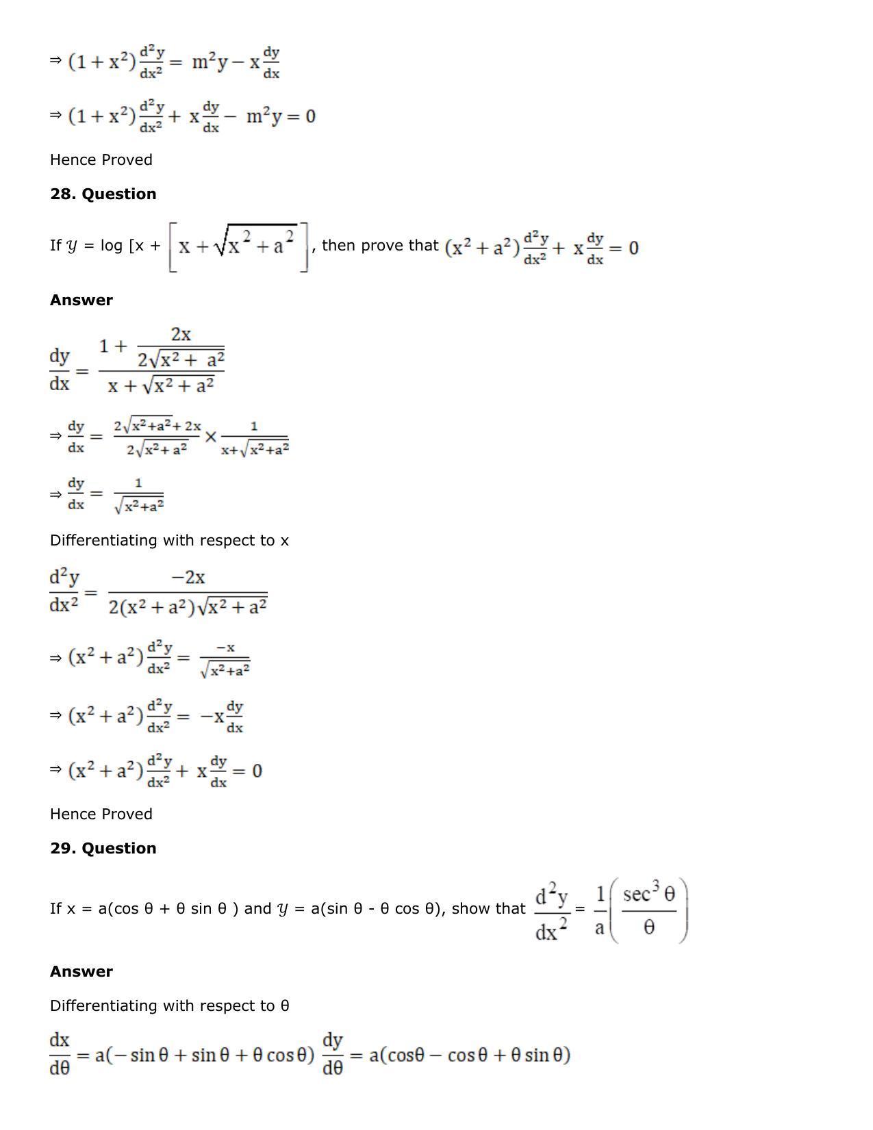 Chapter 10: Differentiation Solutions: RS Aggarwal Class 12 Solutions  - Page 241