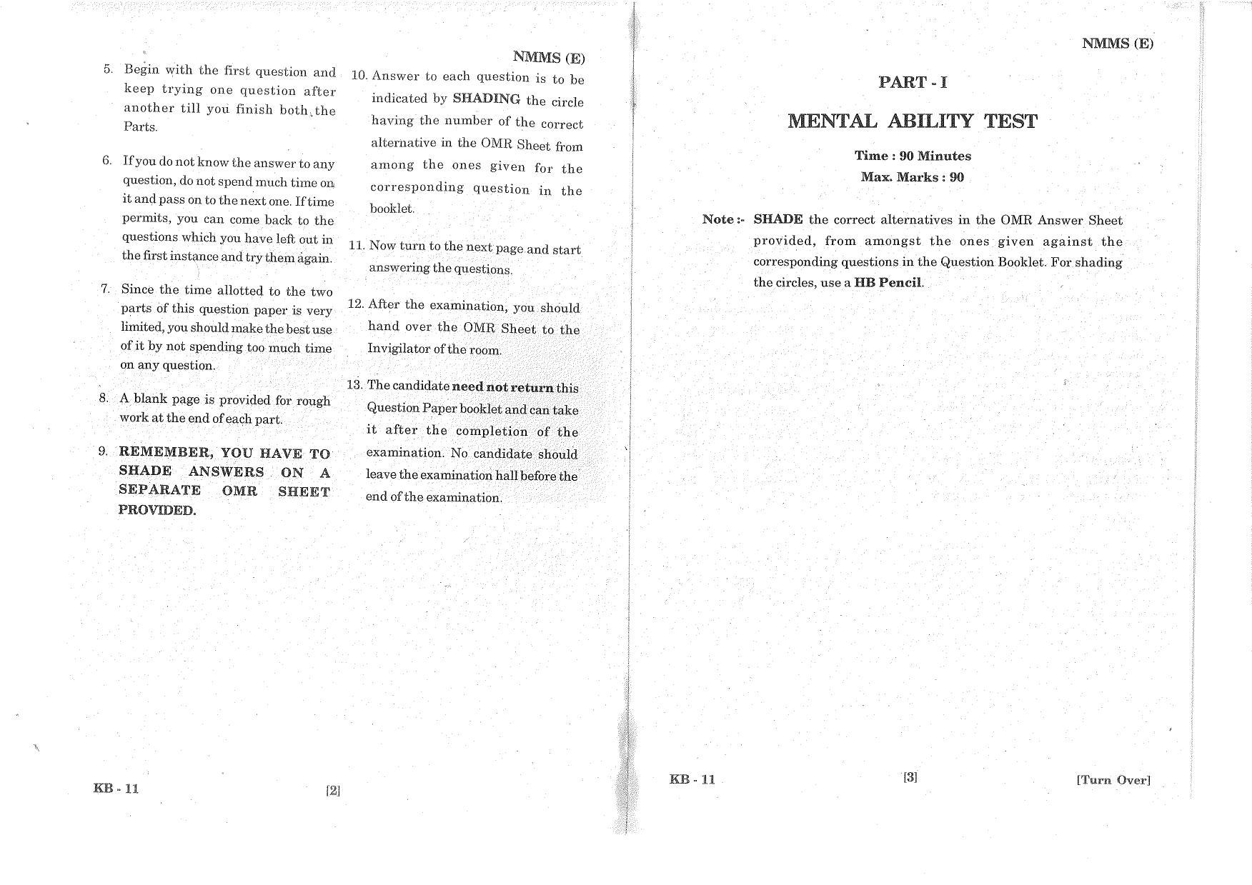 MAT - SAT English Nov 2016 Class 8 Andhra Pradesh NMMS Question Papers - Page 2