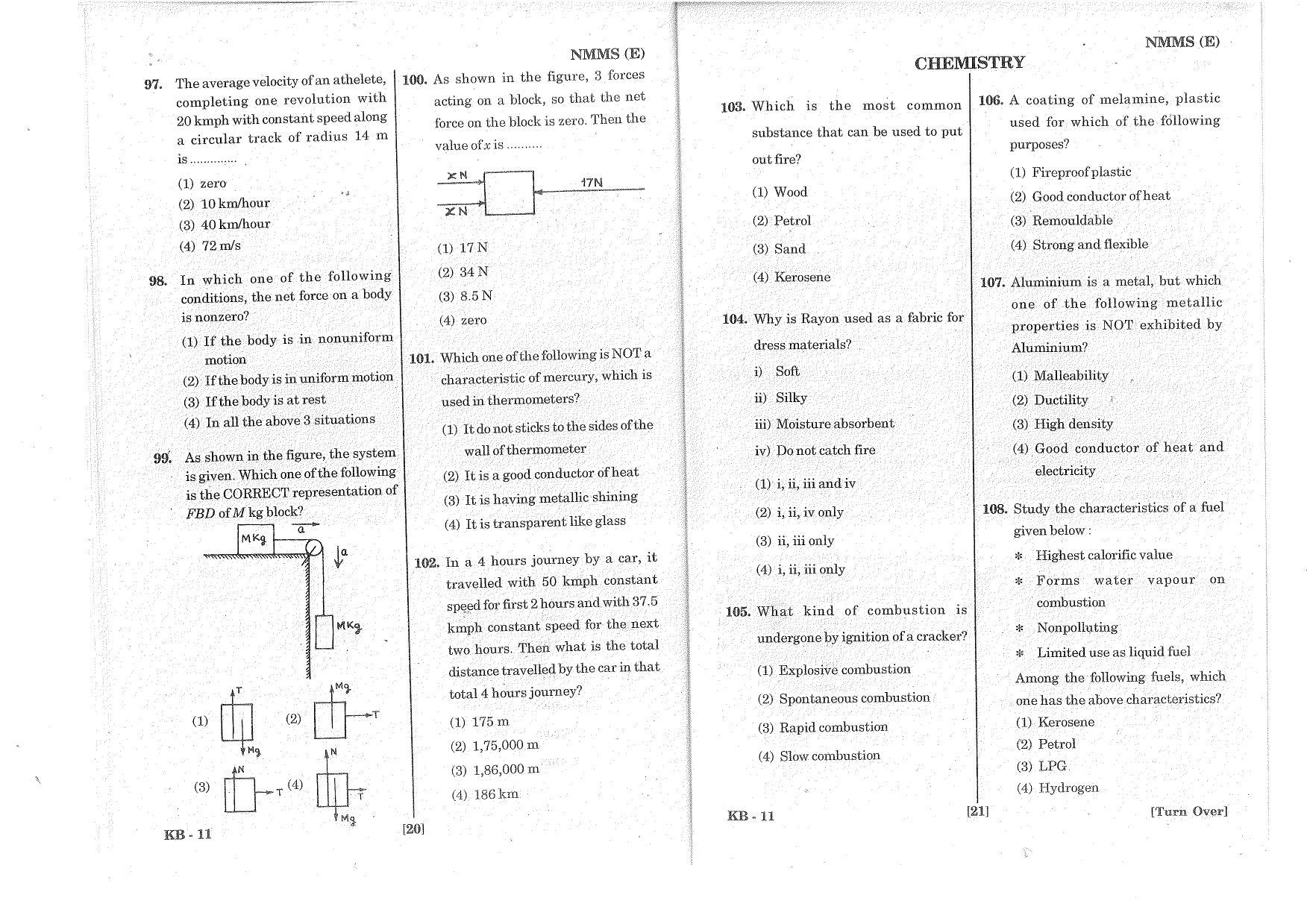 MAT - SAT English Nov 2016 Class 8 Andhra Pradesh NMMS Question Papers - Page 11