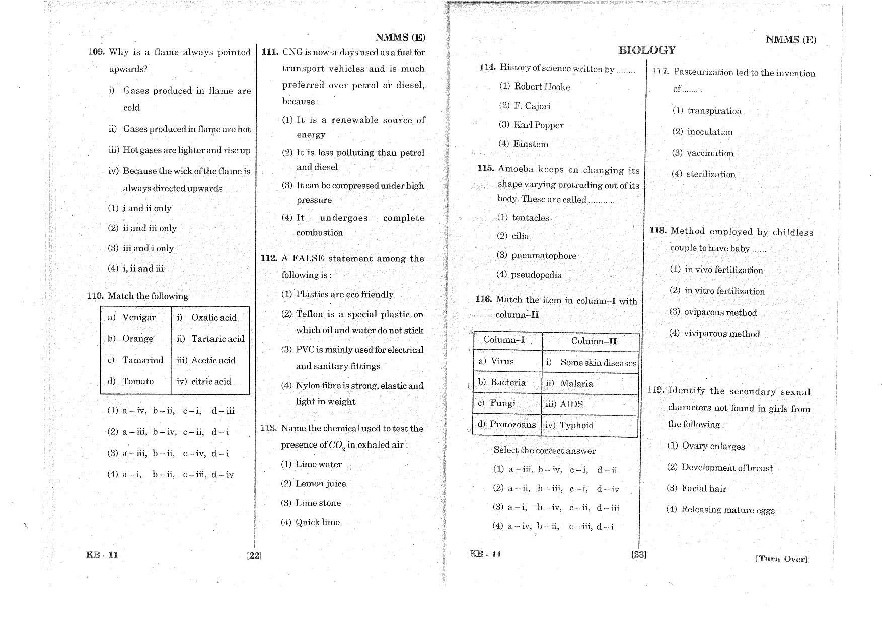MAT - SAT English Nov 2016 Class 8 Andhra Pradesh NMMS Question Papers - Page 12
