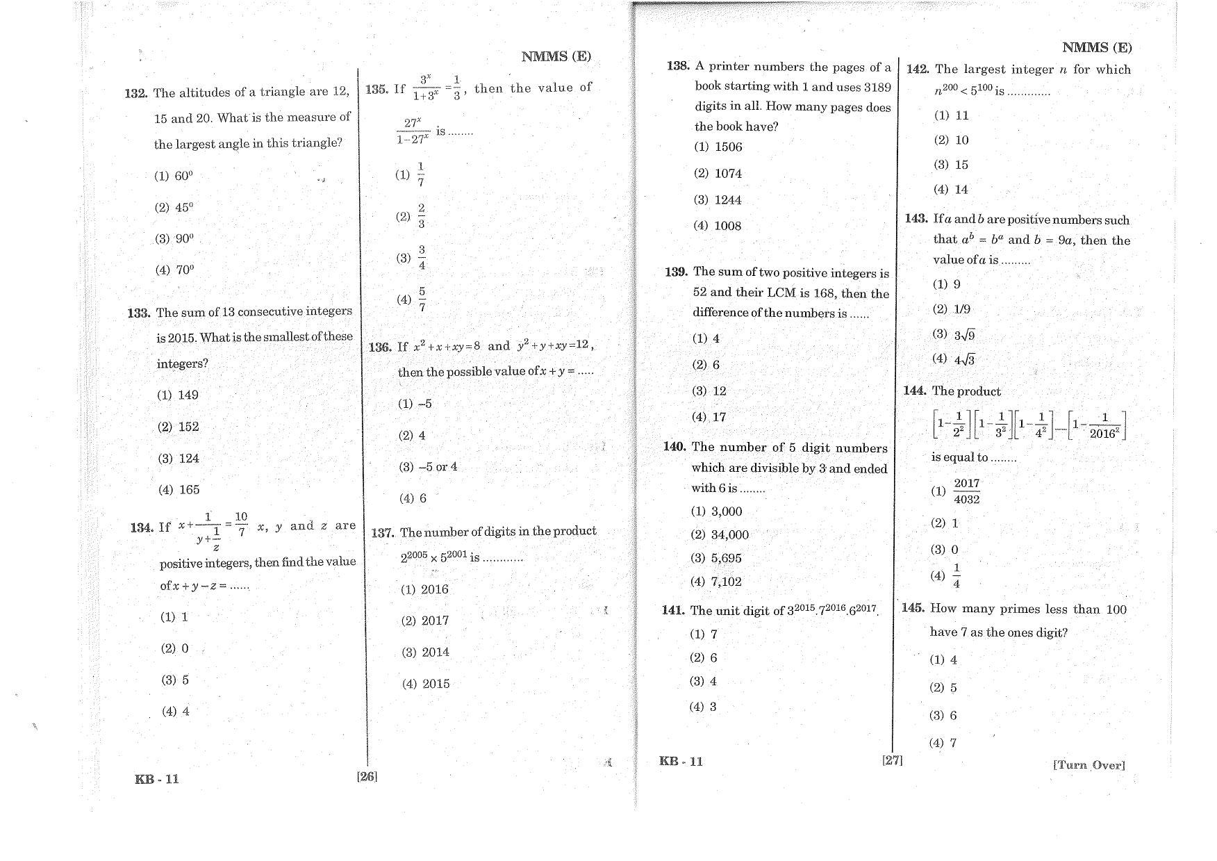 MAT - SAT English Nov 2016 Class 8 Andhra Pradesh NMMS Question Papers - Page 14