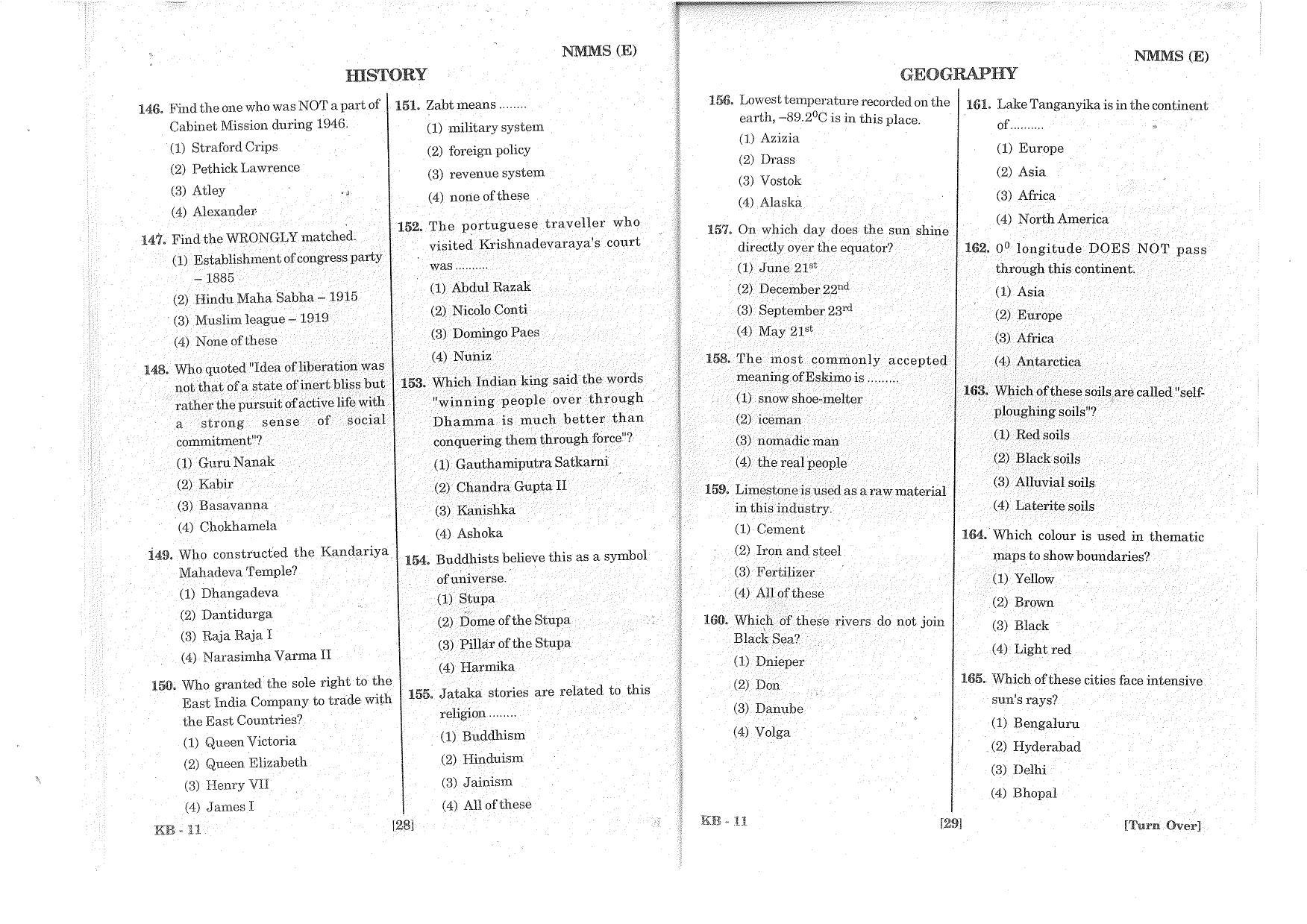 MAT - SAT English Nov 2016 Class 8 Andhra Pradesh NMMS Question Papers - Page 15