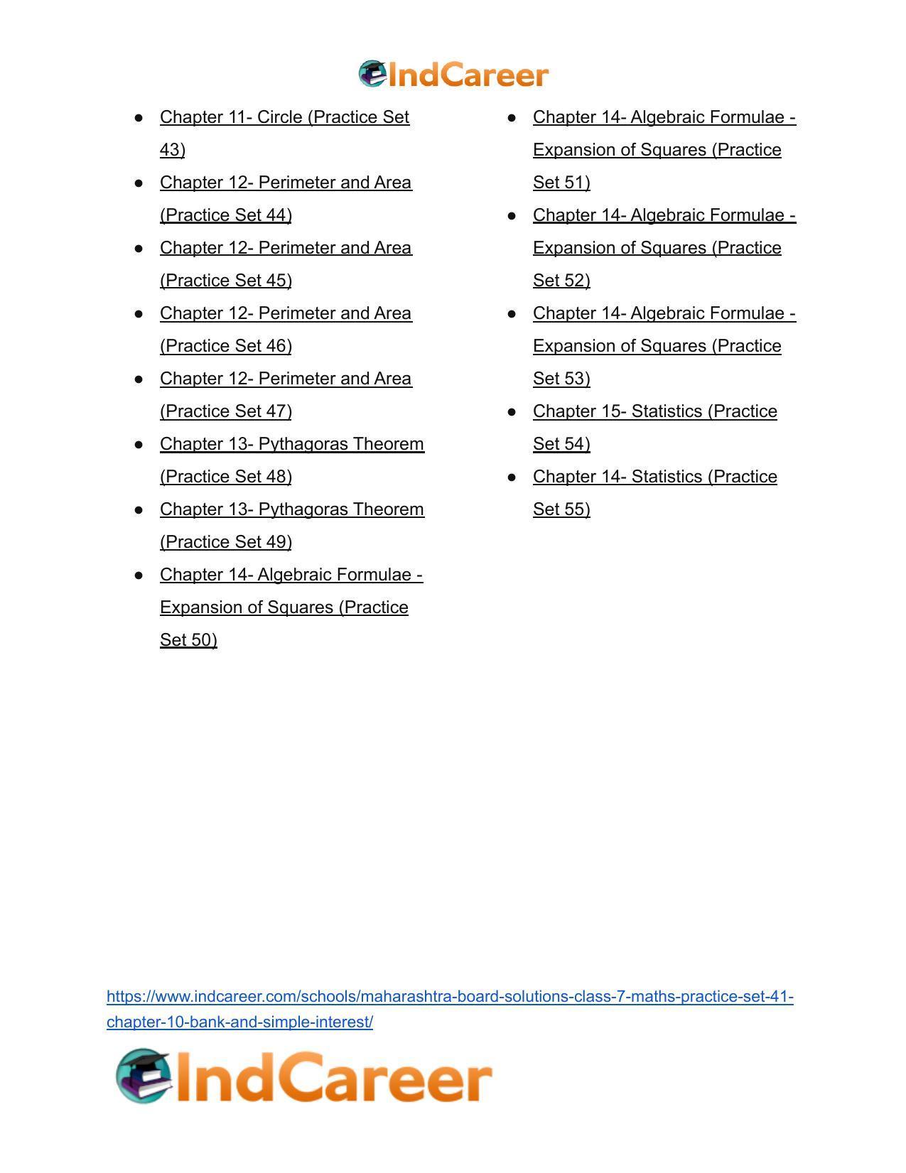Maharashtra Board Solutions Class 7-Maths (Practice Set 41): Chapter 10- Bank and Simple Interest - Page 11