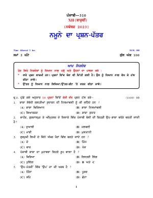 NIOS Class 12 Punjabi Sample Paper