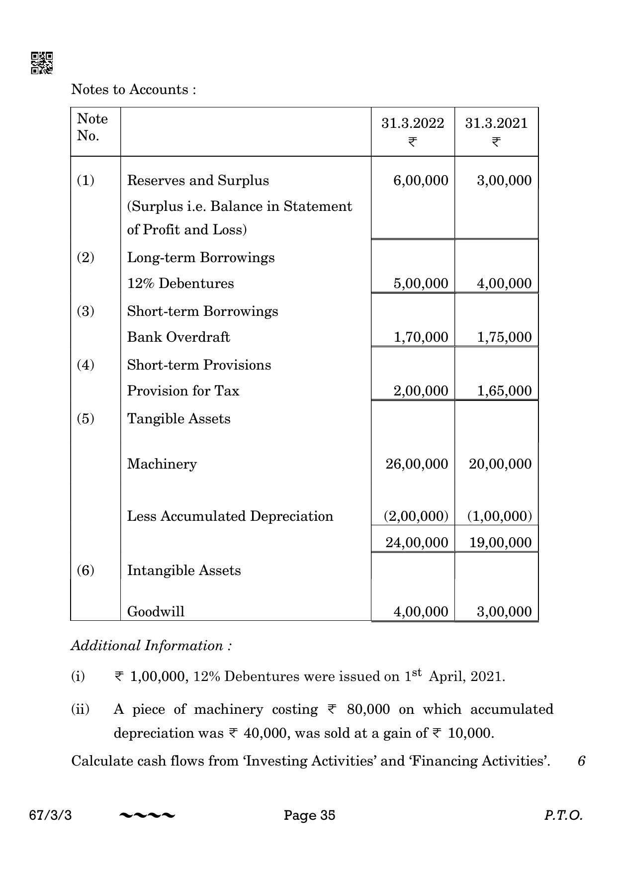 CBSE Class 12 67-3-3 Accountancy 2023 Question Paper - Page 35