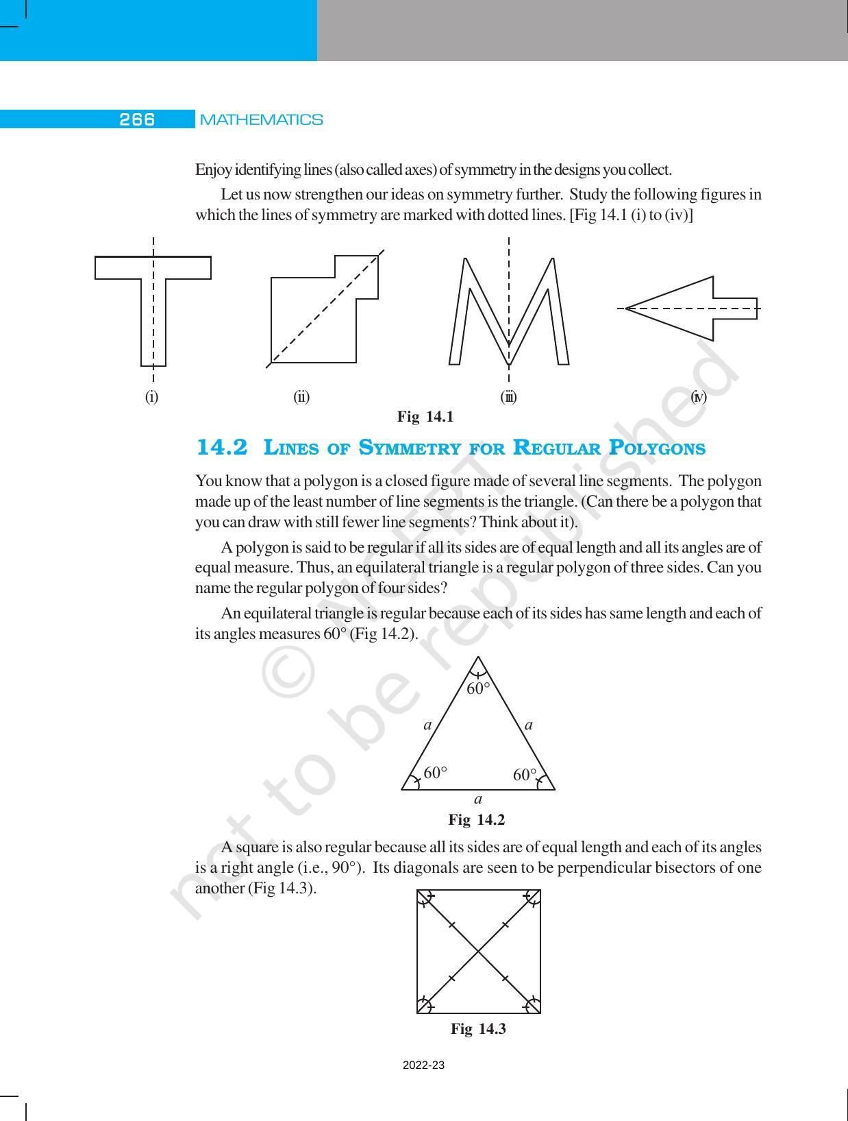 NCERT Book for Class 7 Maths: Chapter 14-Symmetry - Page 2