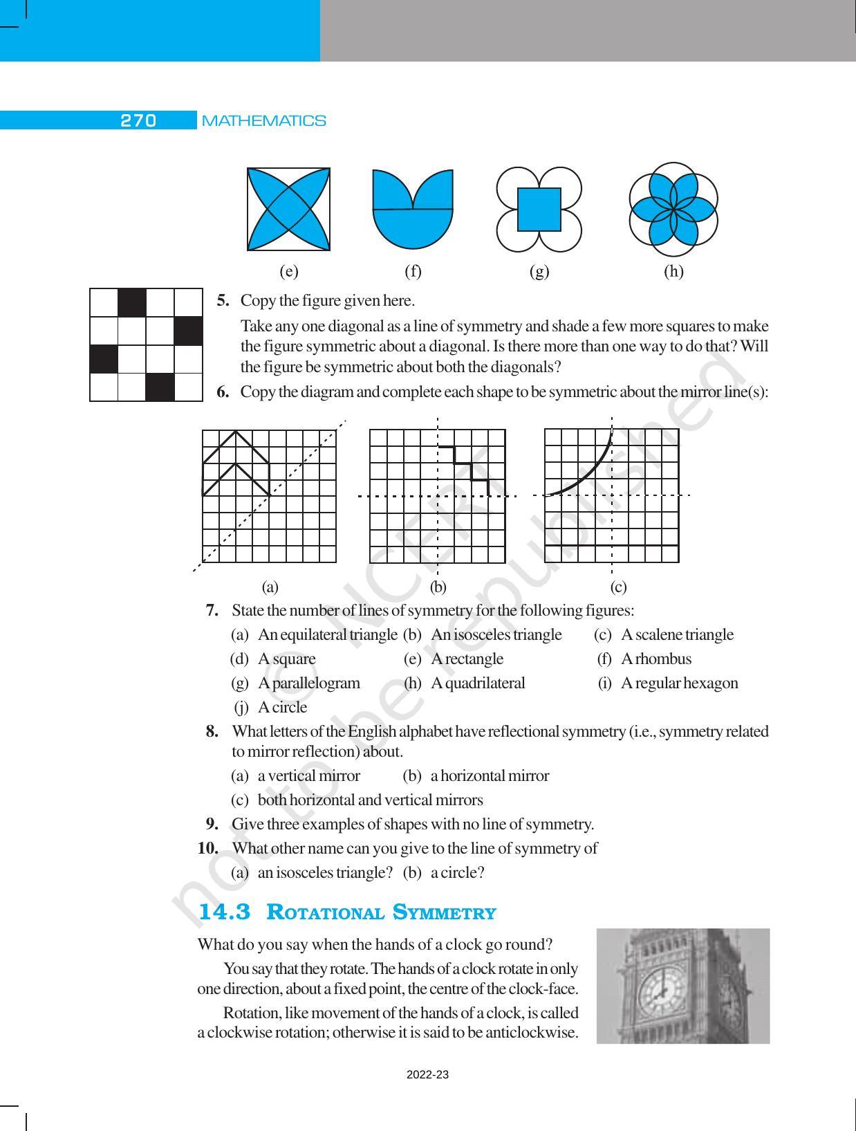 NCERT Book for Class 7 Maths: Chapter 14-Symmetry - Page 6
