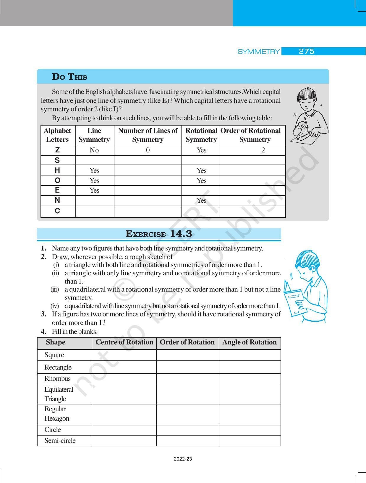 NCERT Book for Class 7 Maths: Chapter 14-Symmetry - Page 11
