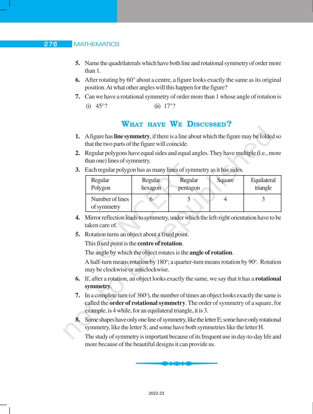 NCERT Book for Class 7 Maths: Chapter 14-Symmetry - Page 12