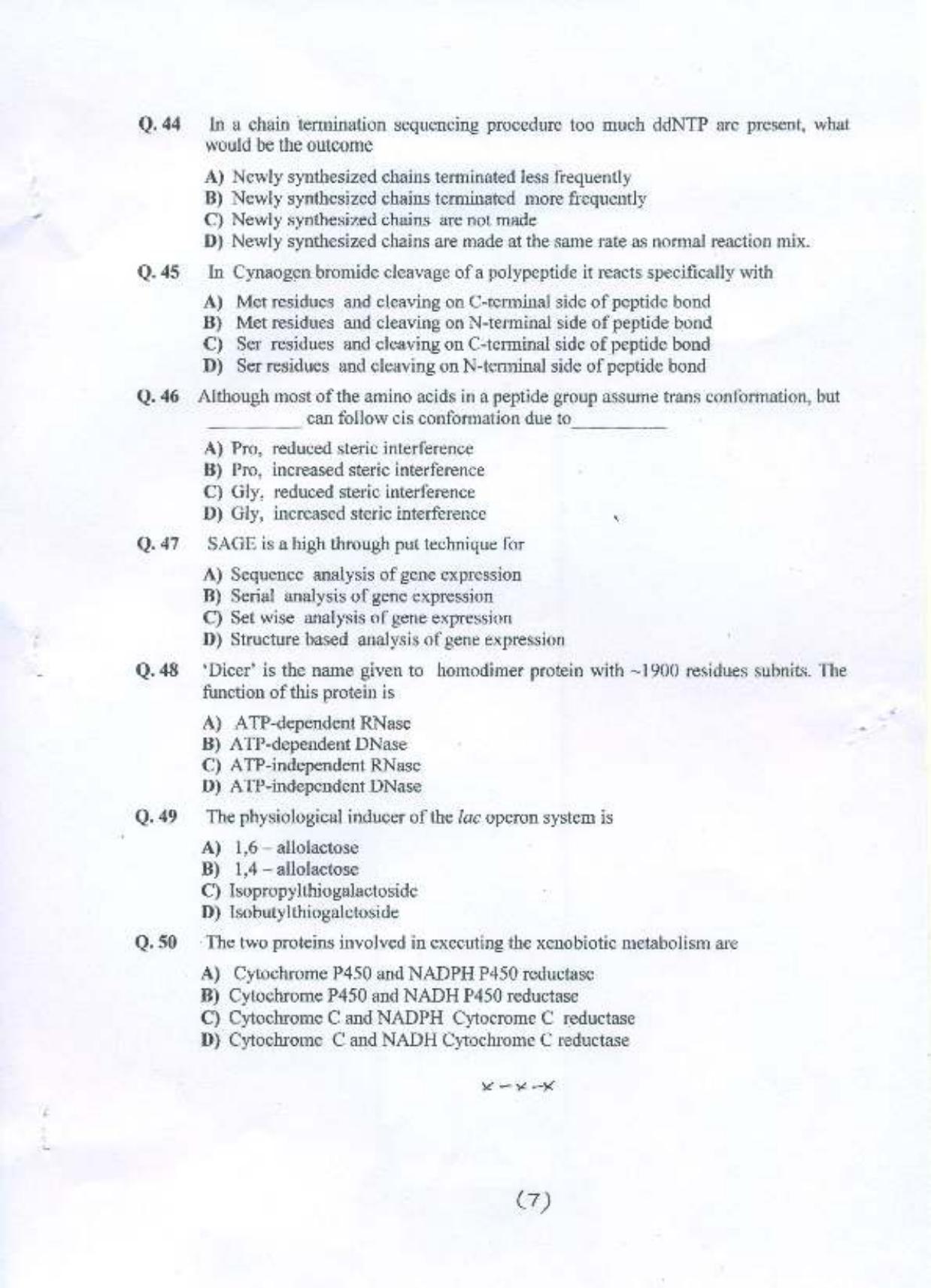 PU MPET System Biology and Bioinformatics 2015 Question Paper - Page 8