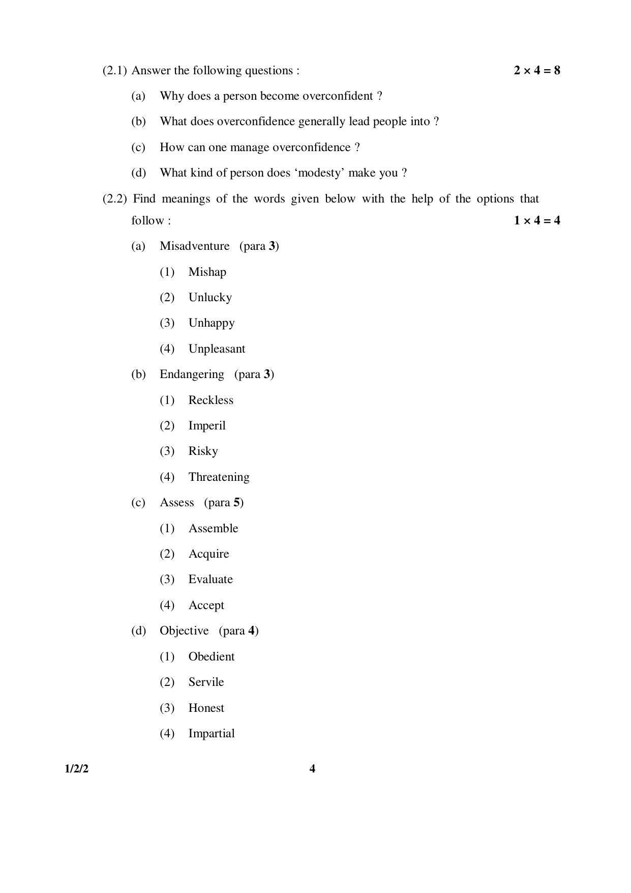 CBSE Class 10 1-2-2 ENGLISH COMMUNICATIVE 2016 Question Paper - Page 4