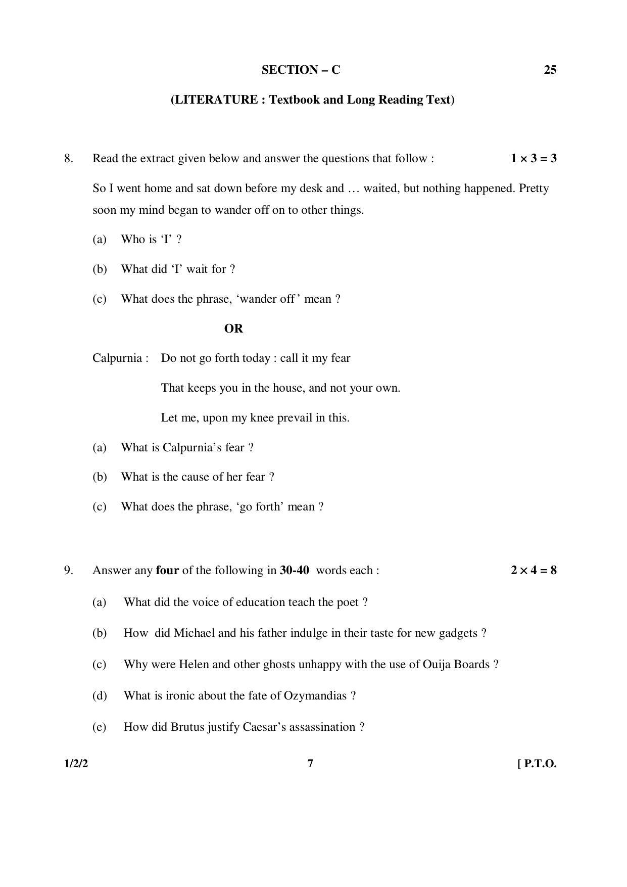 CBSE Class 10 1-2-2 ENGLISH COMMUNICATIVE 2016 Question Paper - Page 7