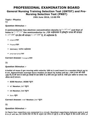 MP PNST Question Papers 2016 - Slot 2