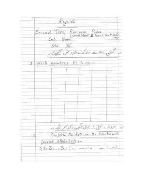 Worksheet for Class 3 Urdu Assignment 6